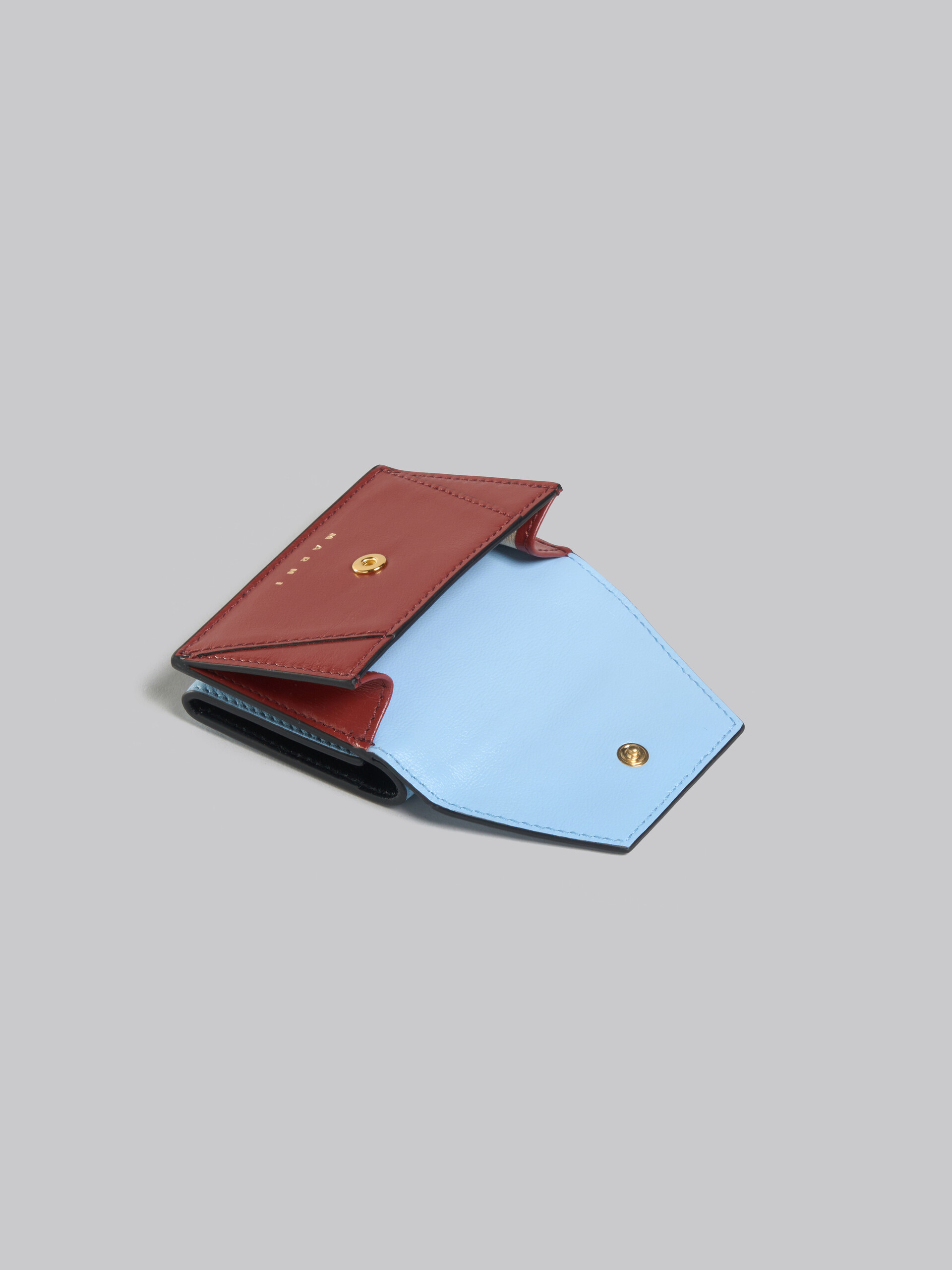 グレー、ブラックレザー製三つ折りウォレット - 財布 - Image 5