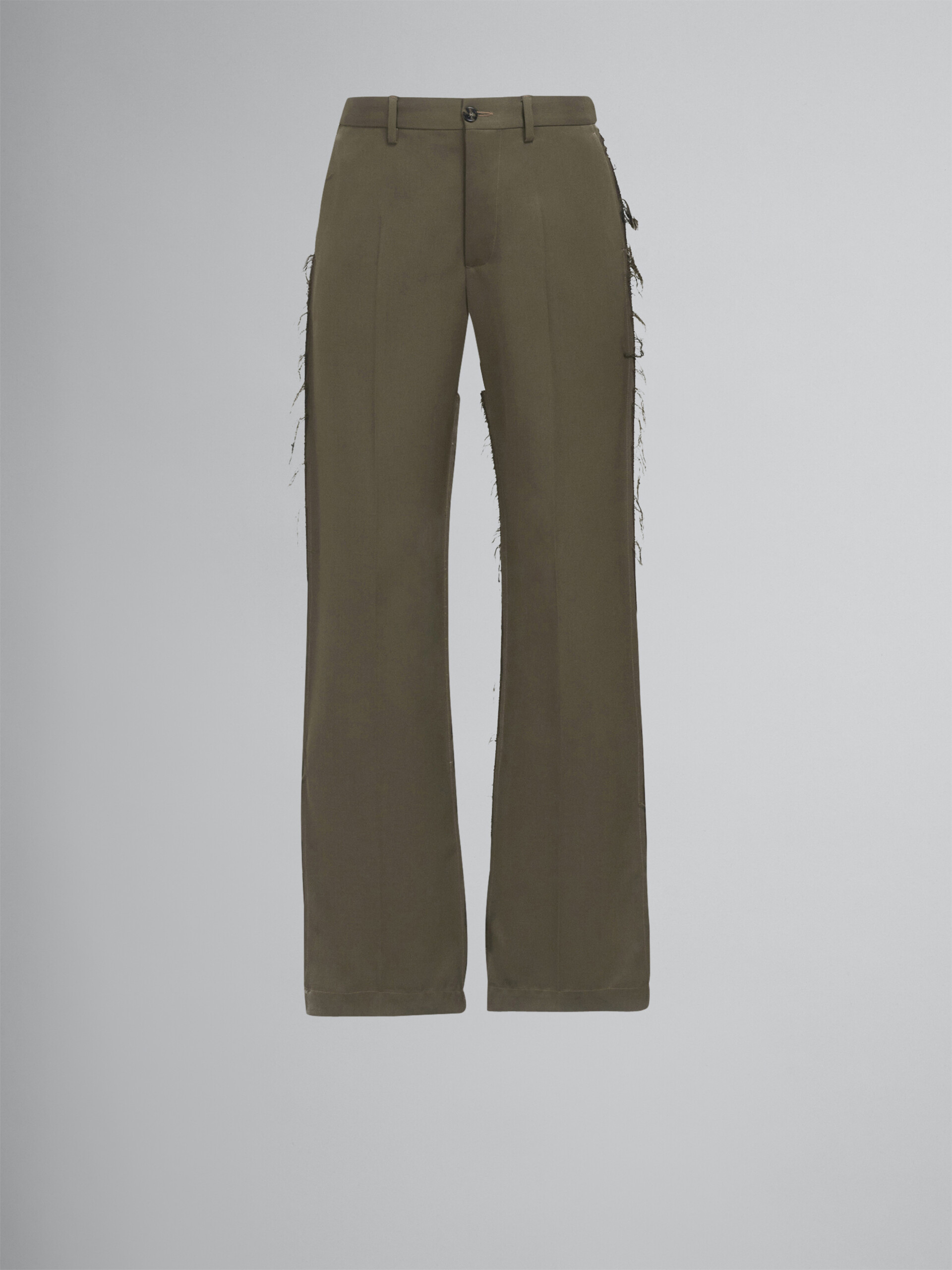 Green gabardine wool pants - Pants - Image 1
