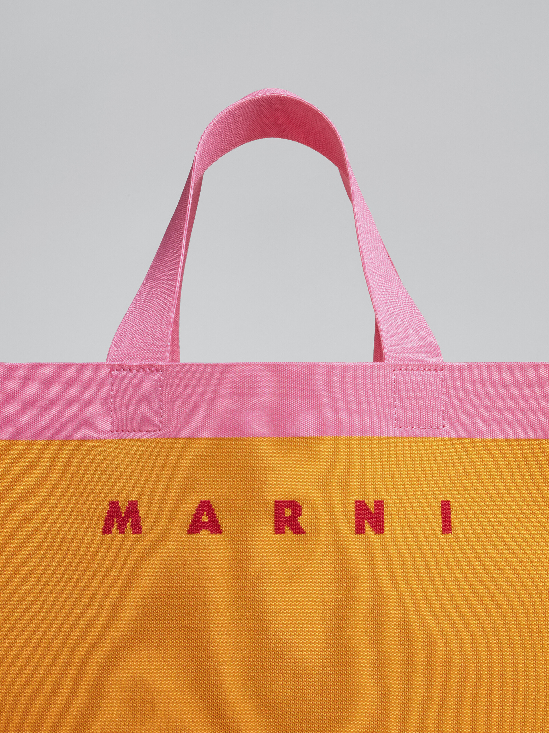 Orange and pink jacquard shopping bag - Shopping Bags - Image 5