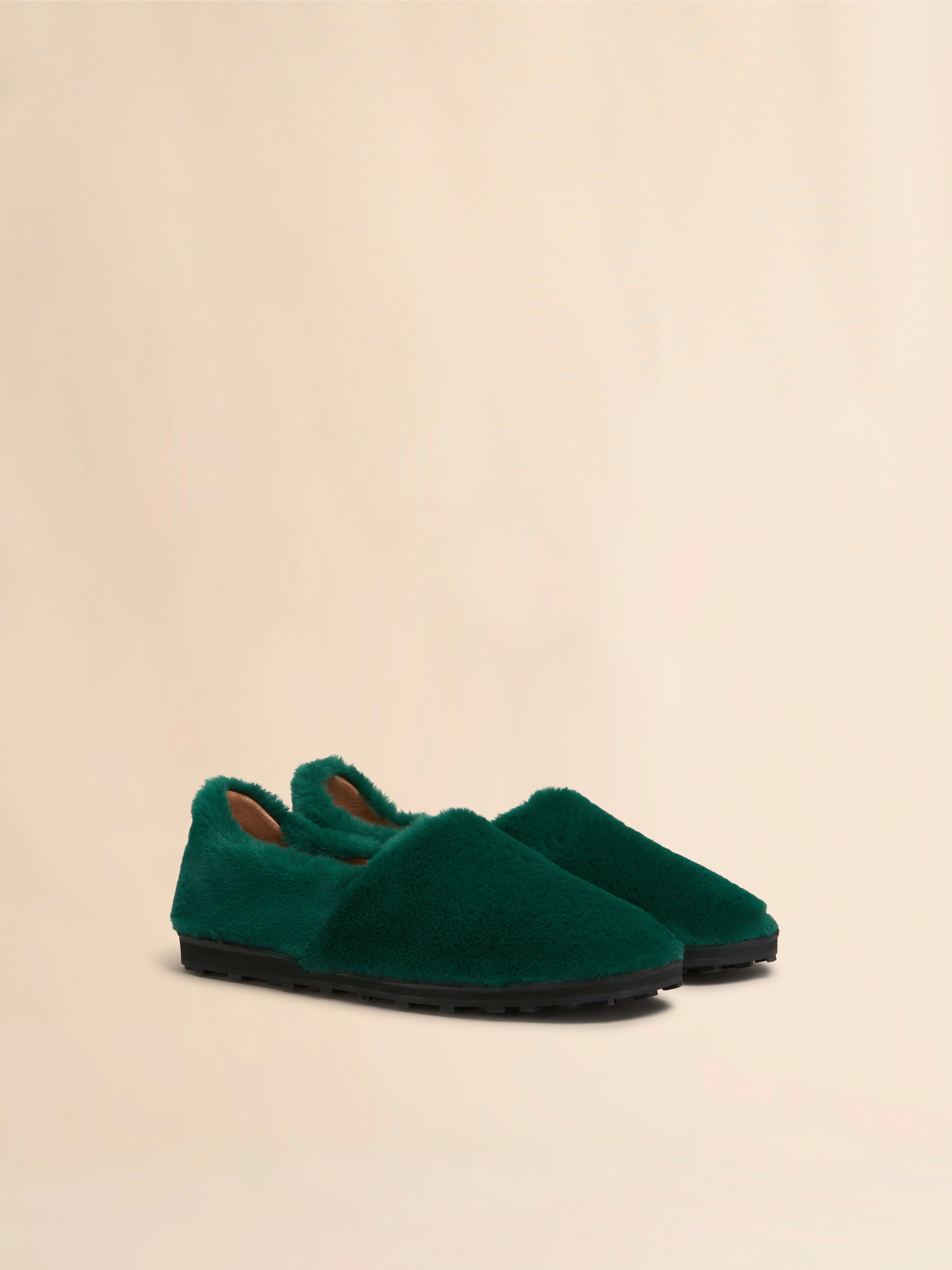 Blue slip-on loafer in faux fur - Lace-ups - Image 2