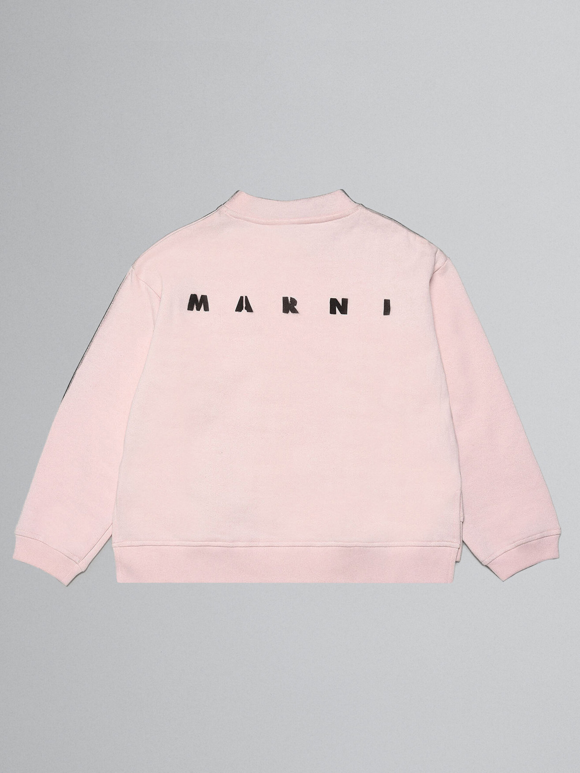 Ballet pink cotton sweatshirt with sprayed edges - Sweaters - Image 2