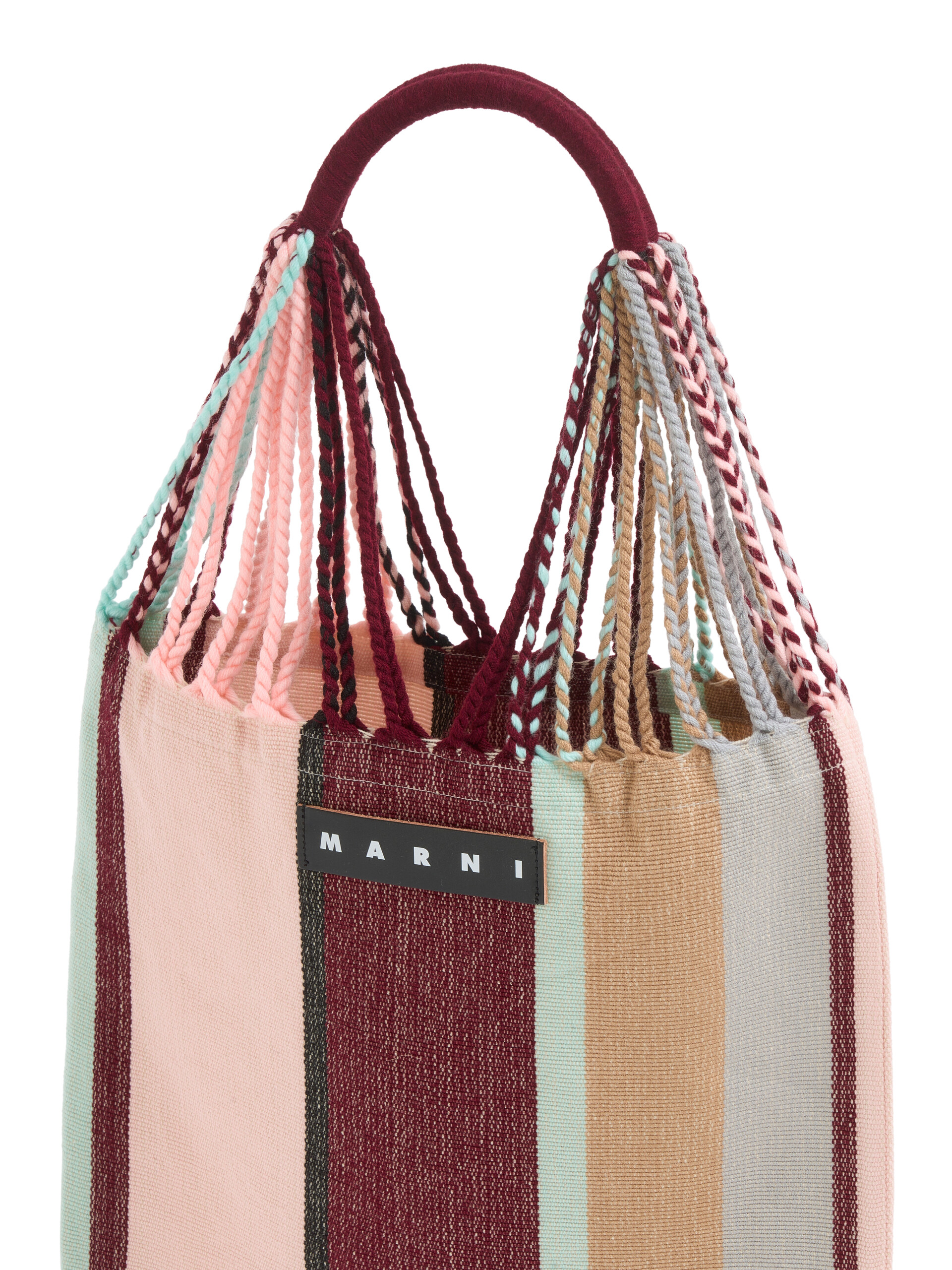 MARNI MARKET ポリエステル ショッピングバッグ ハンモック風ハンドル付き グレー/ターコイズ/レッド - ハンドバッグ - Image 4