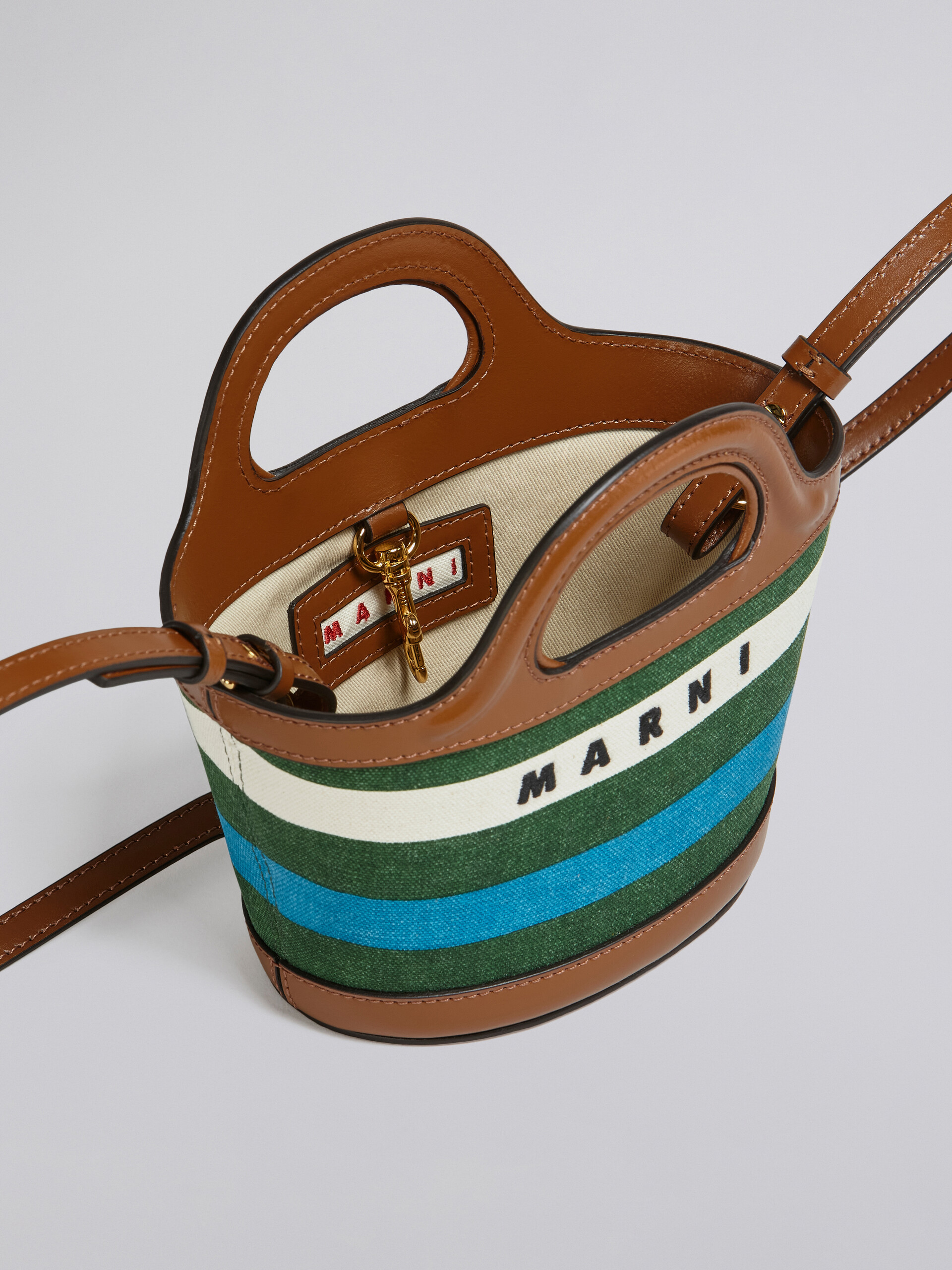 TROPICALIA micro bag in leather and striped canvas - Handbags - Image 4