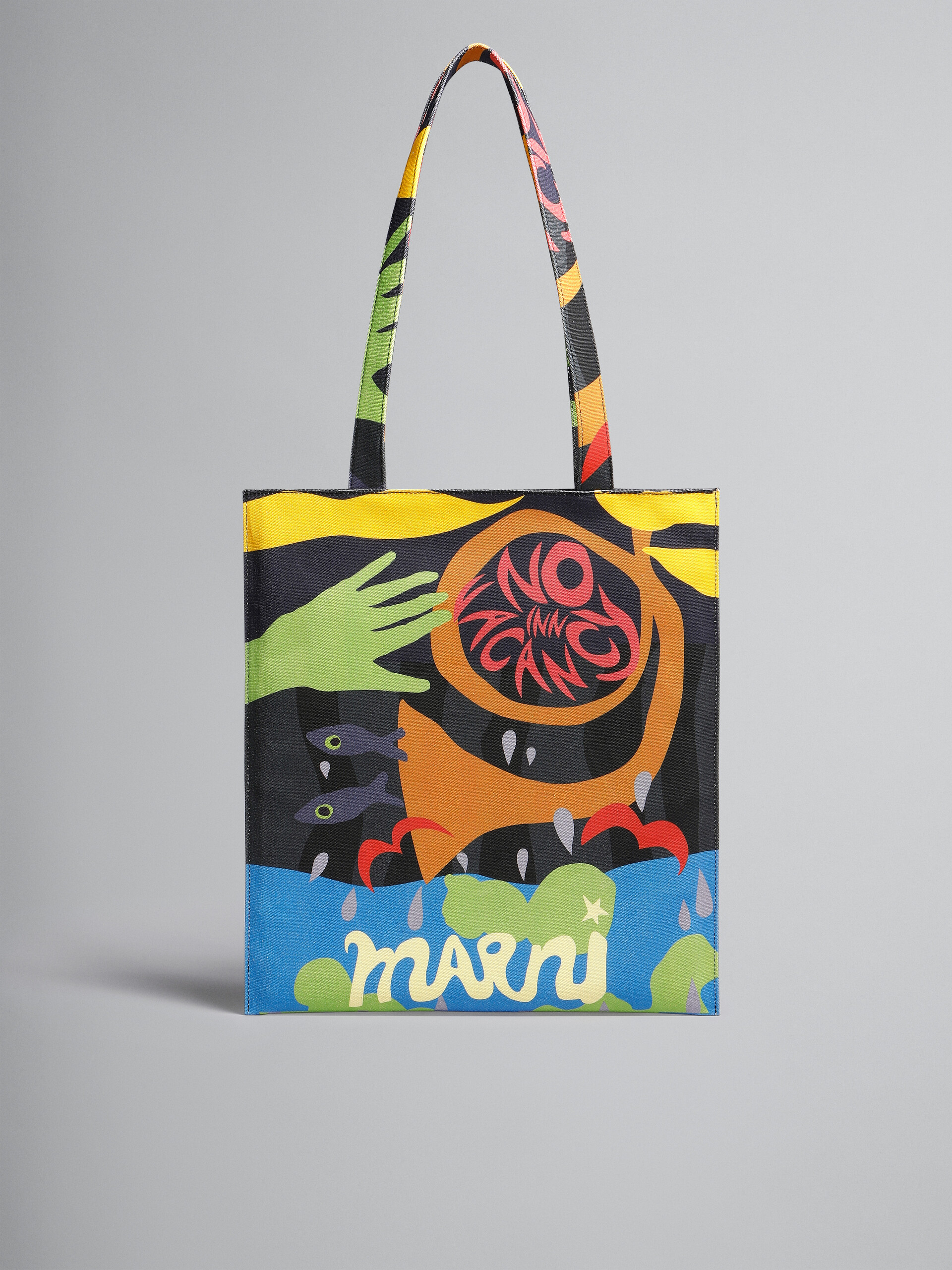 Marni x No Vacancy Inn - Tote Bag in coated canvas with print - Shopping Bags - Image 1