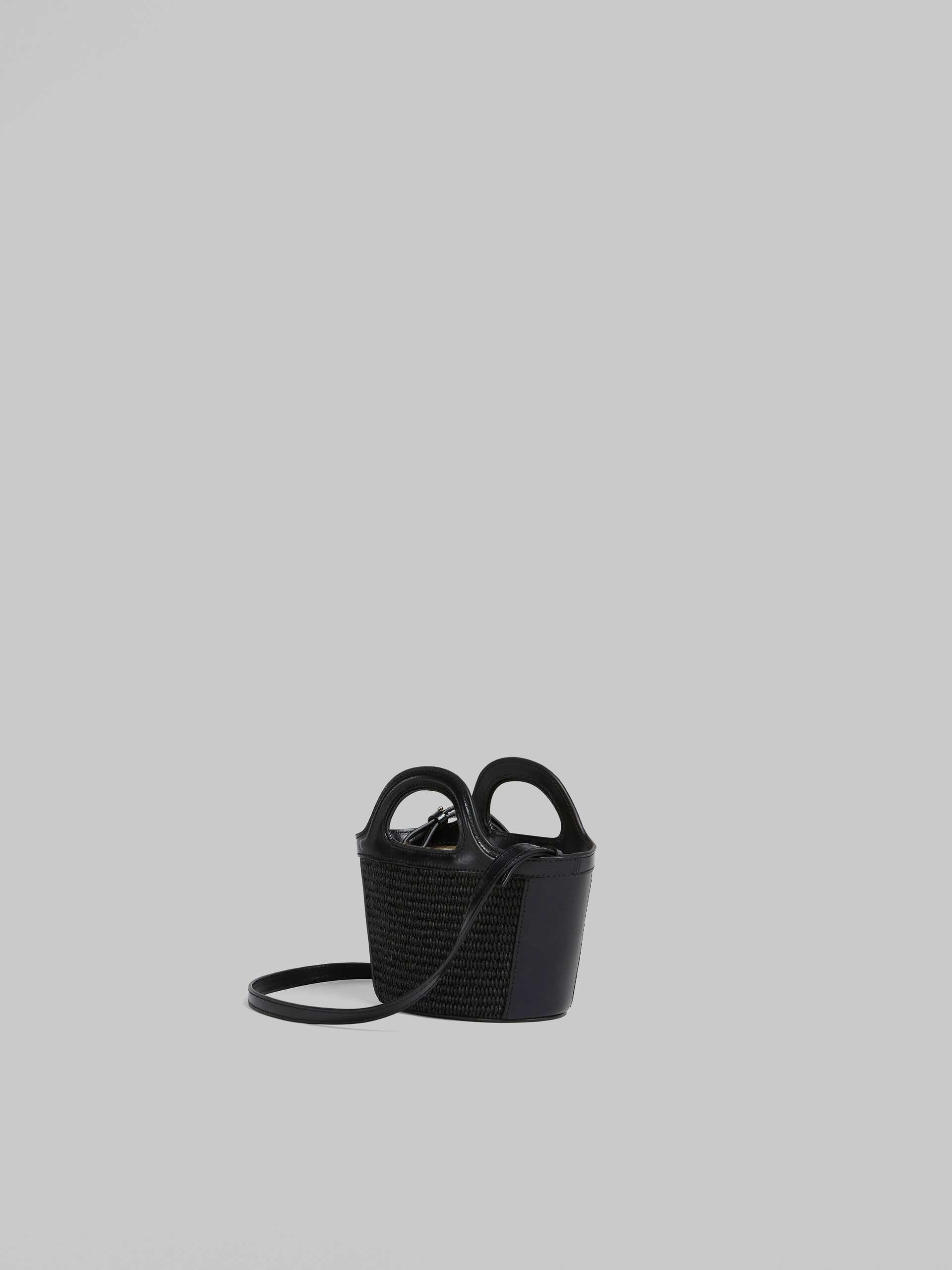 TROPICALIA micro bag in black leather and raffia - Handbags - Image 3
