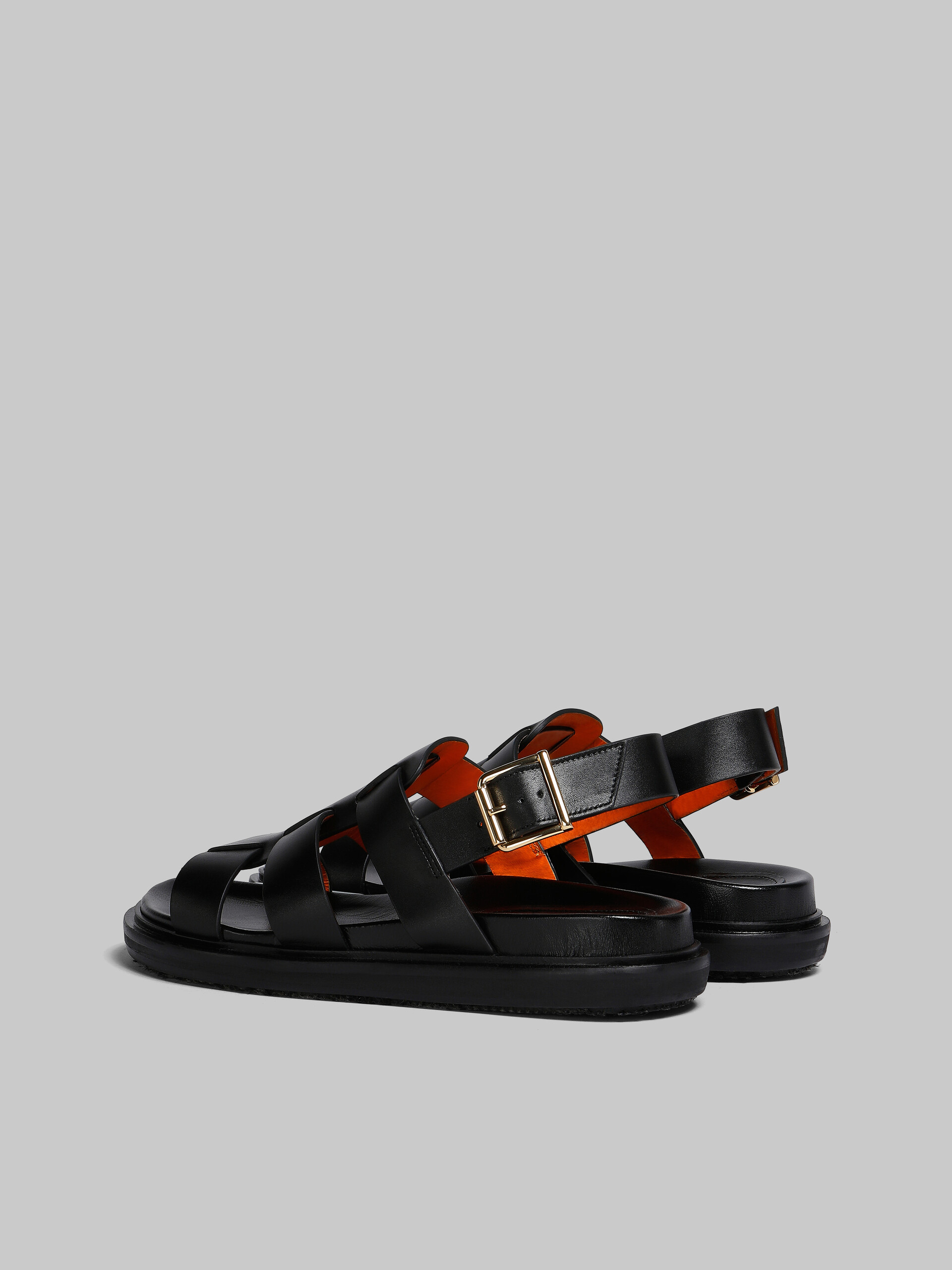 Black leather gladiator sandal - Sandals - Image 3
