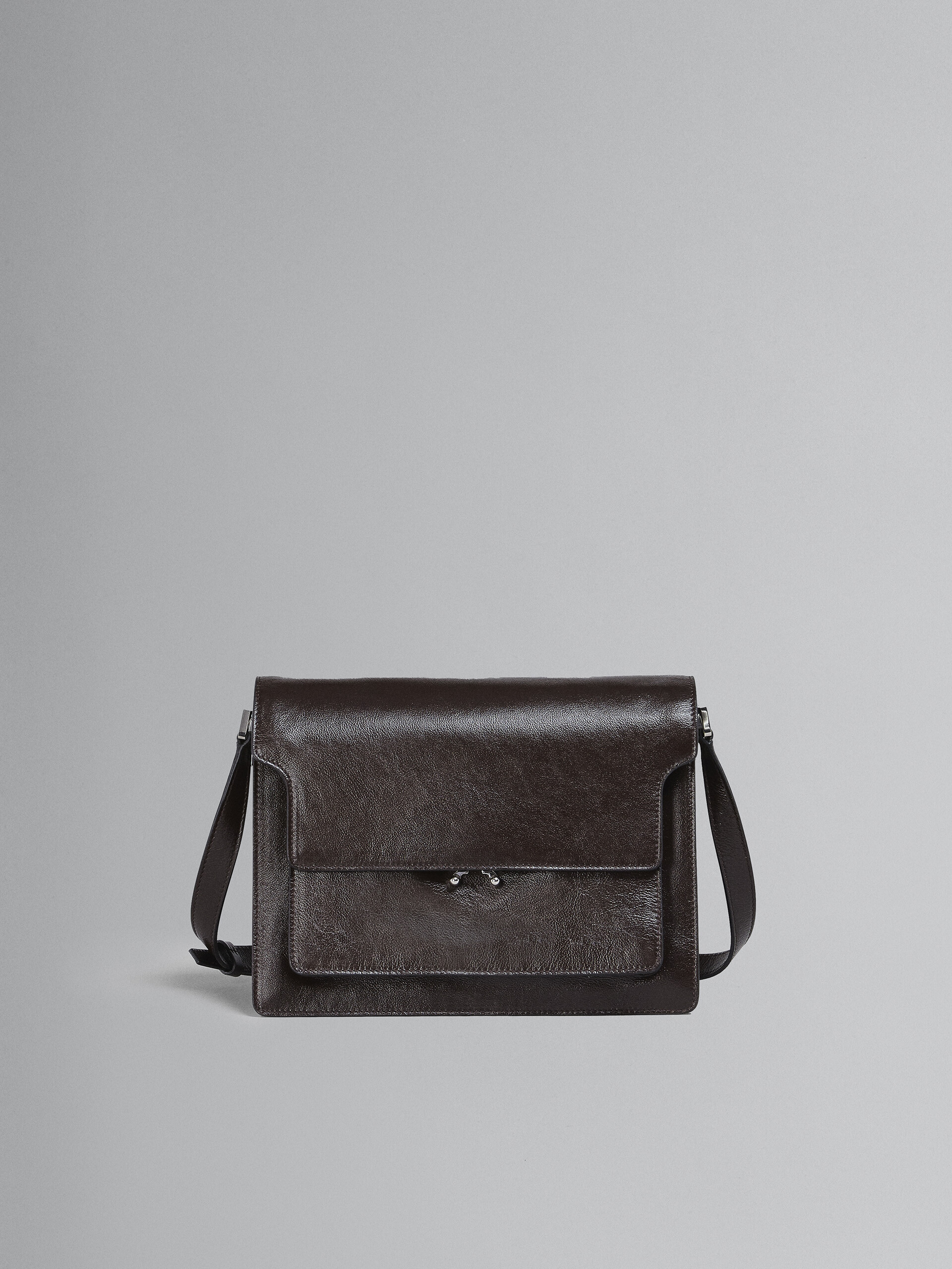 TRUNK SOFT large bag in brown leather - Shoulder Bags - Image 1
