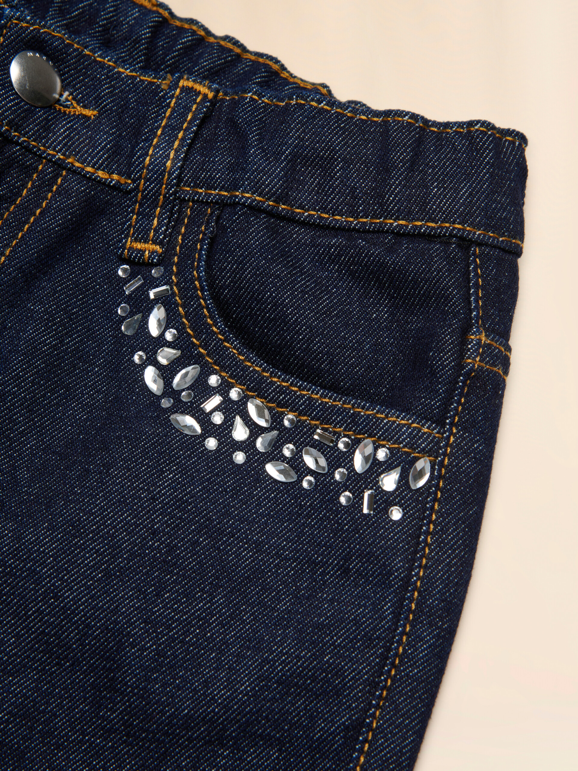 Dark jeans with rhinestones - Pants - Image 4