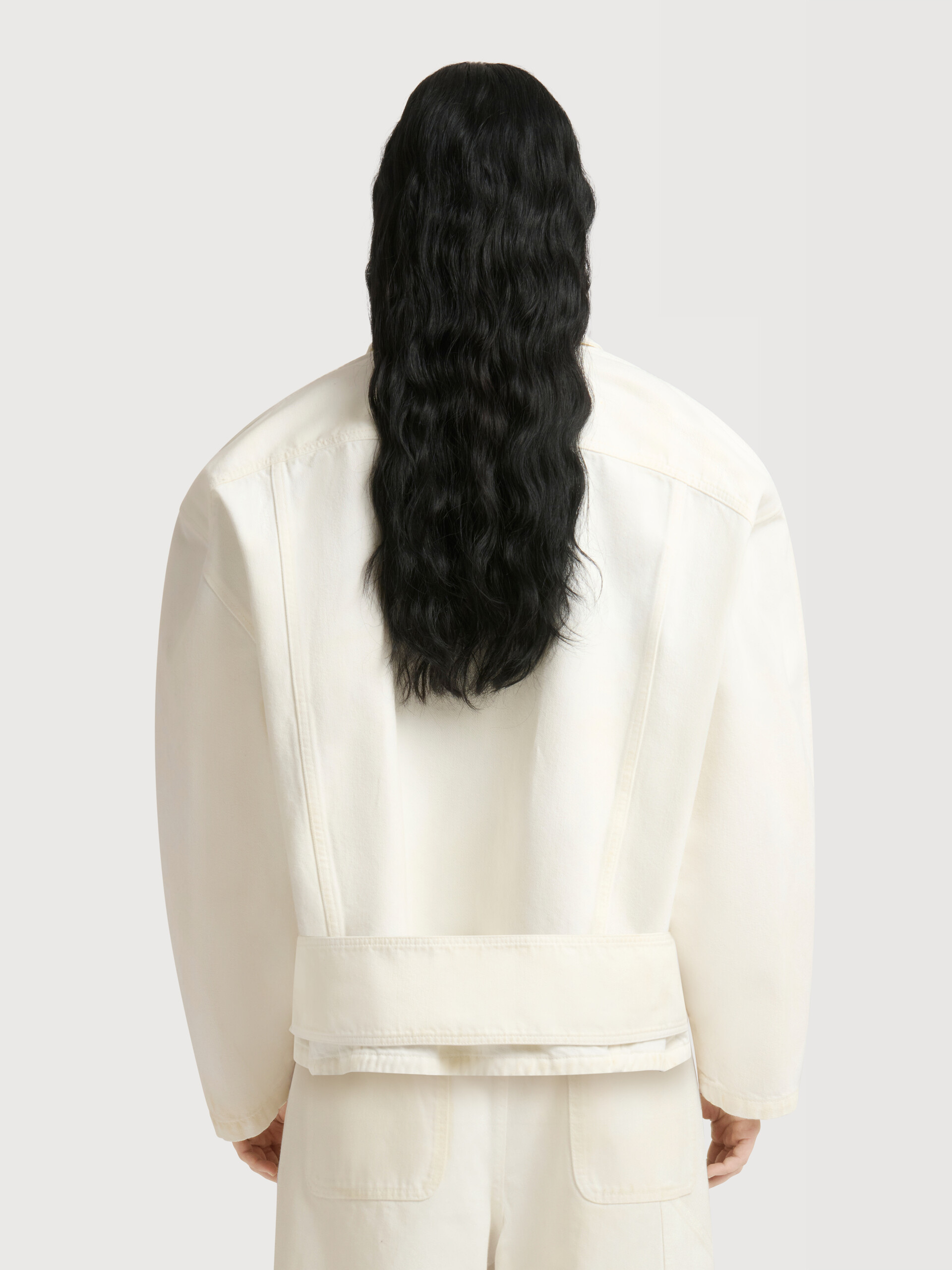 White denim jacket with martingale - Jackets - Image 4