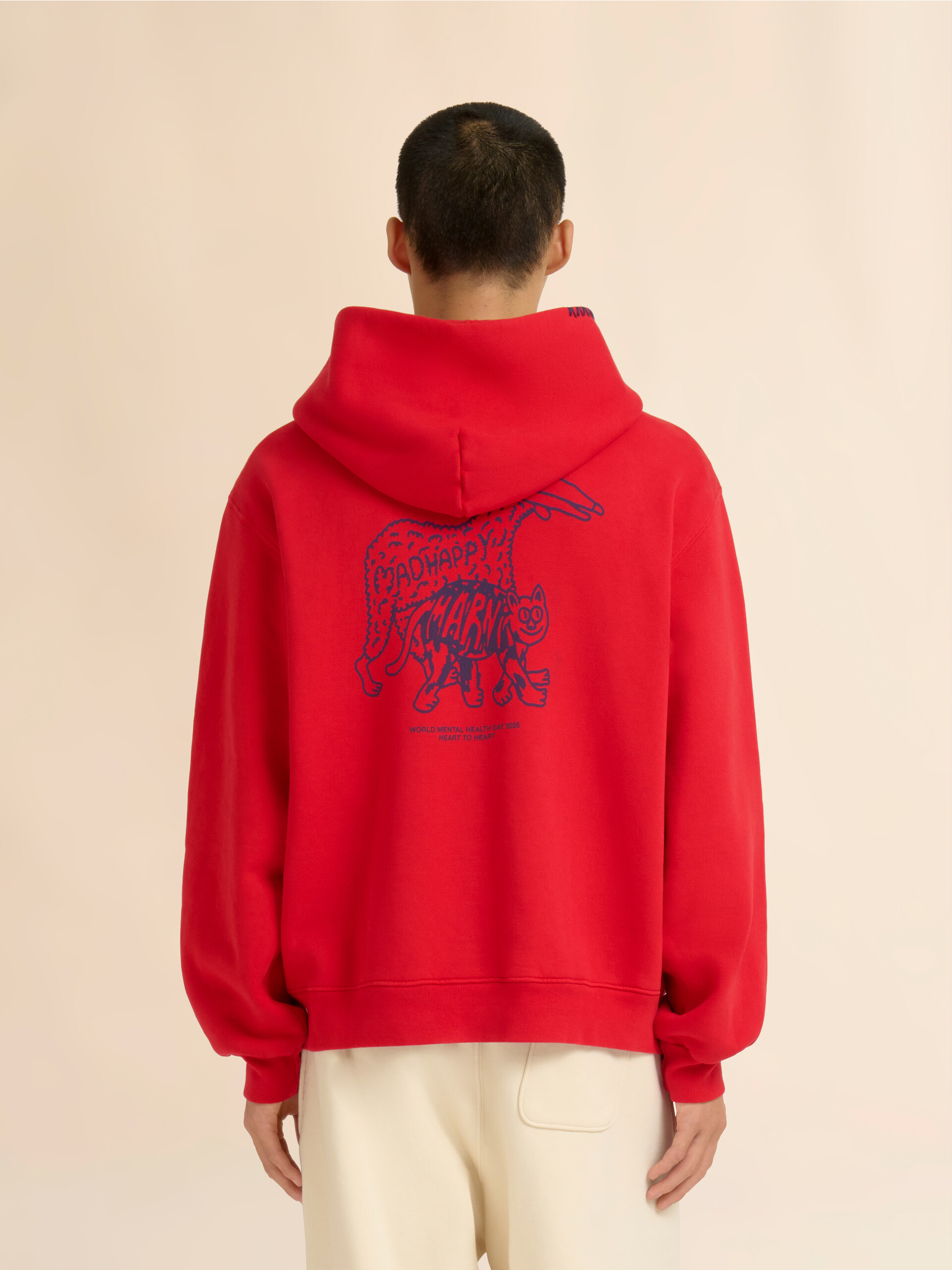Marni + Madhappy red cotton zip hoodie with animal print - Sweaters - Image 3