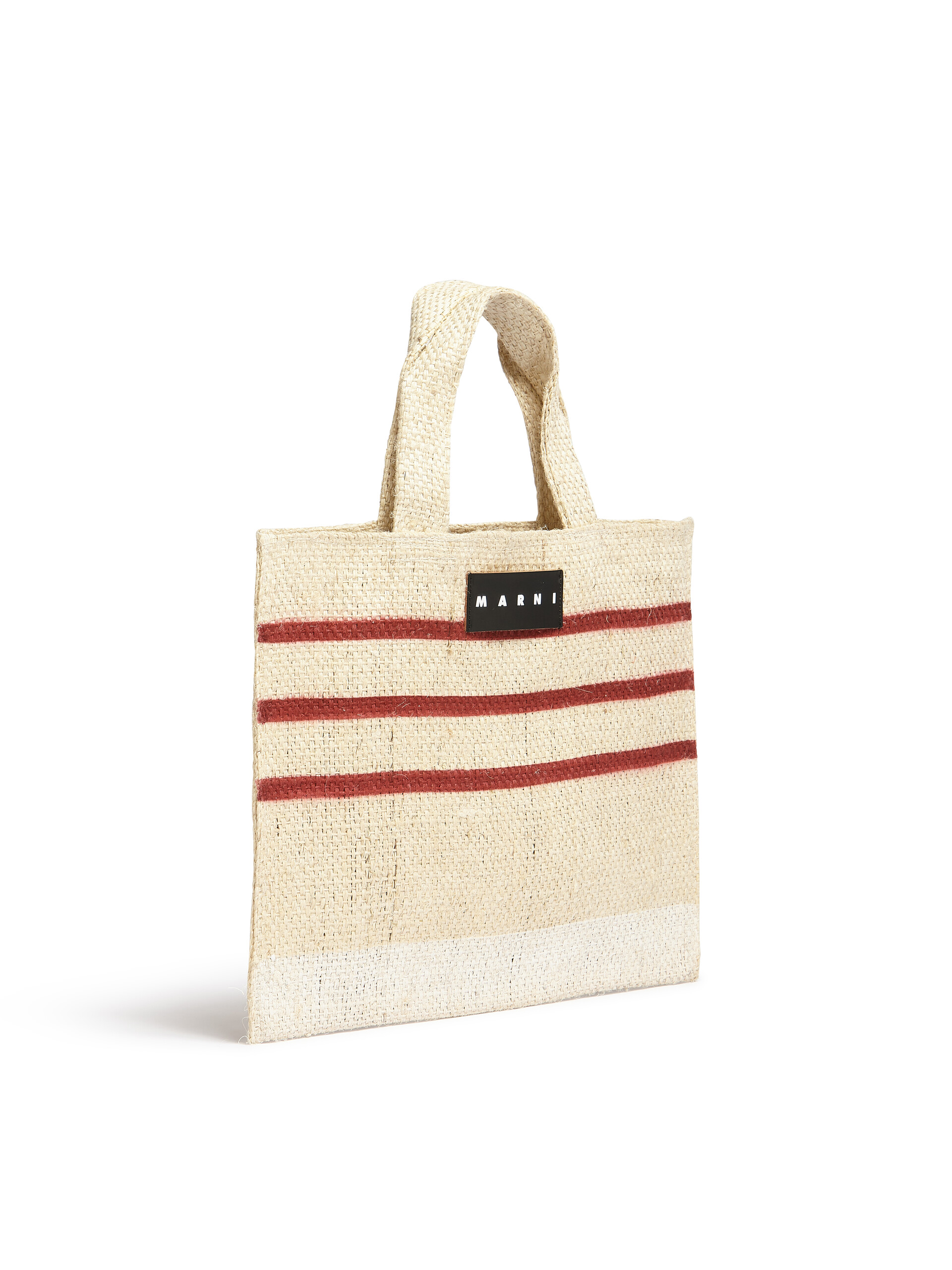 MARNI MARKET CANAPA small bag in black and orange natural fiber - Shopping Bags - Image 2