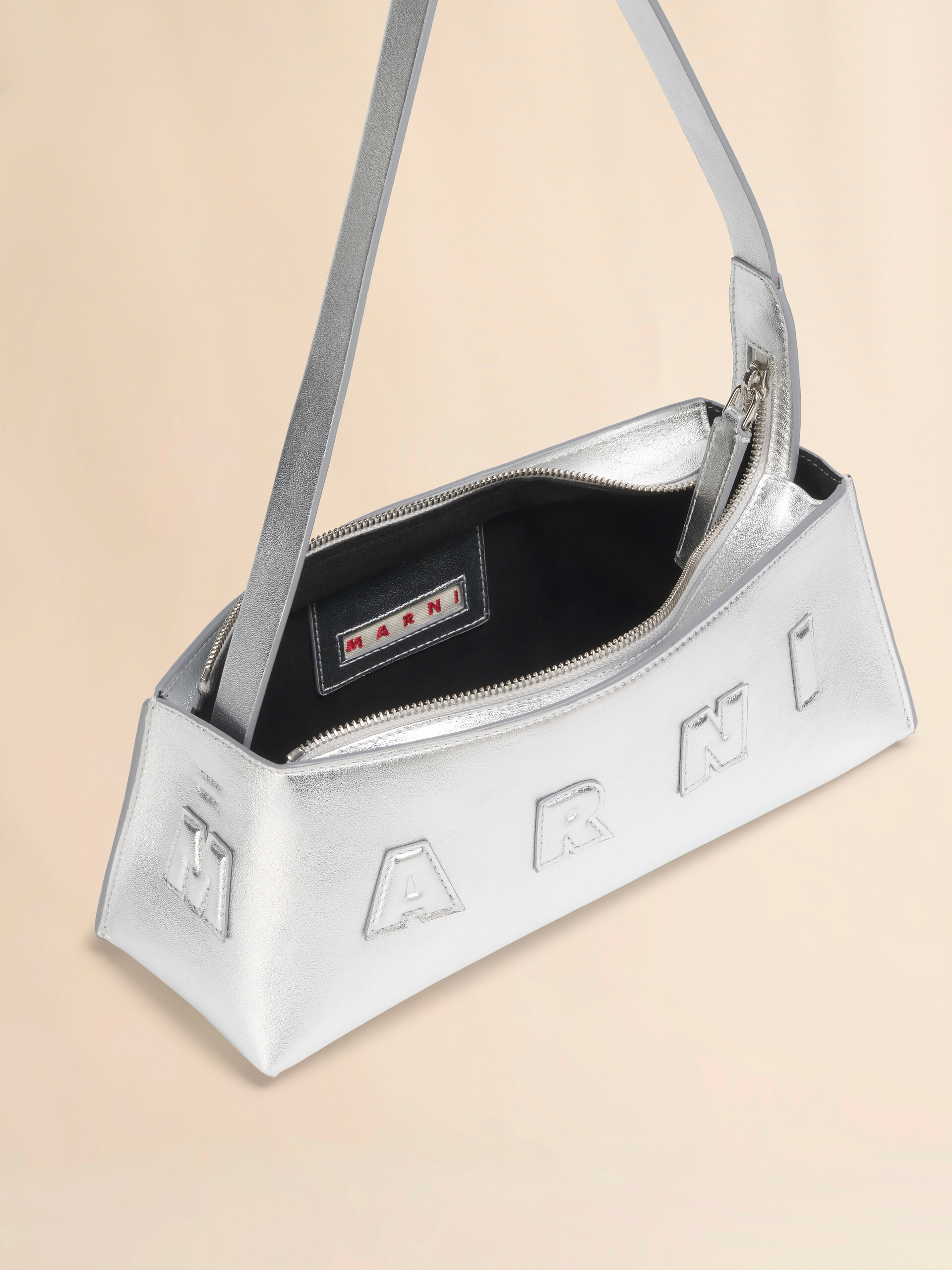 シルバー レザー製 Museo バゲットバッグ - ショルダーバッグ - Image 4