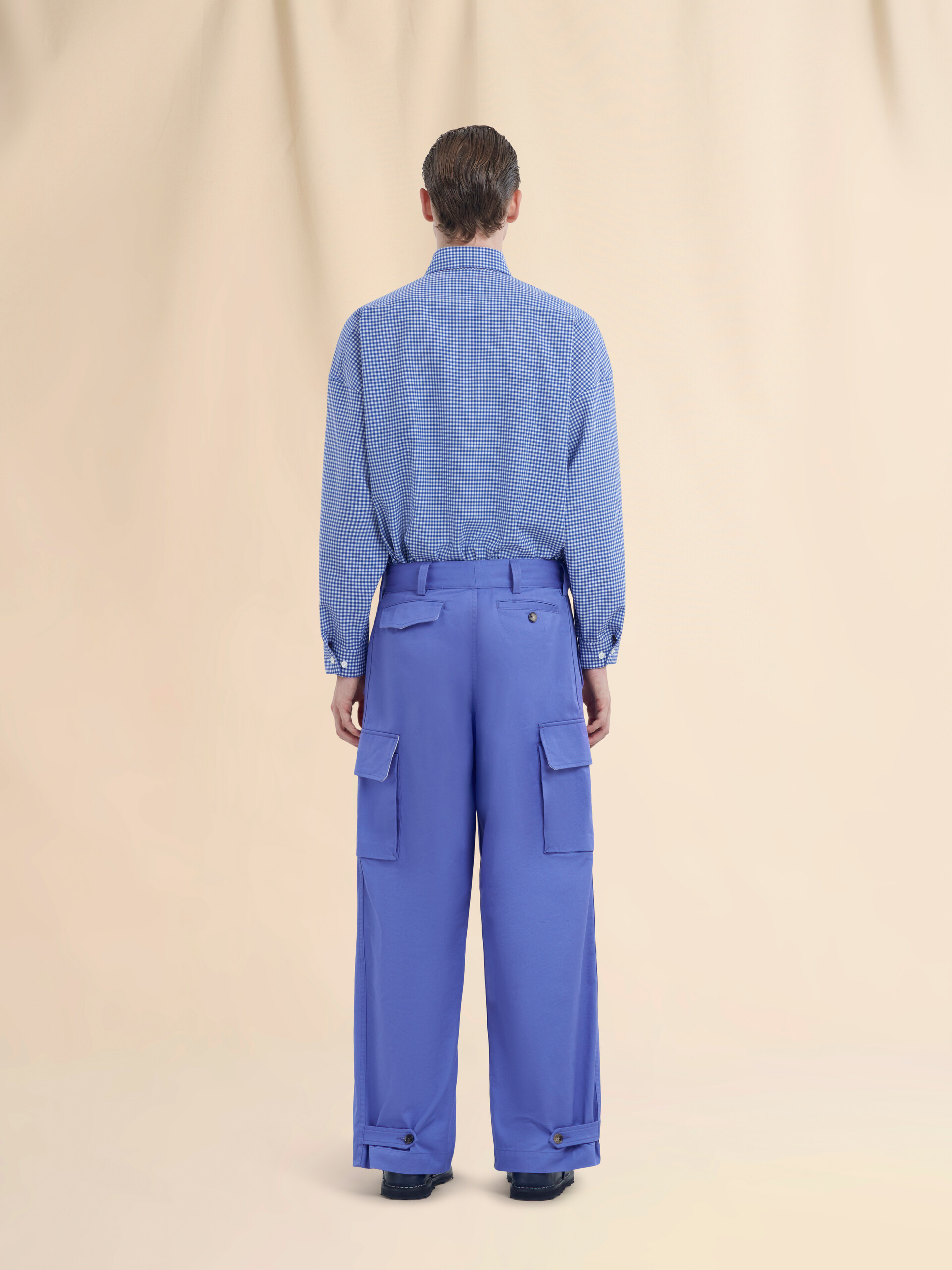 Pantaloni cargo in cotone biologico indaco - Pantaloni - Image 3