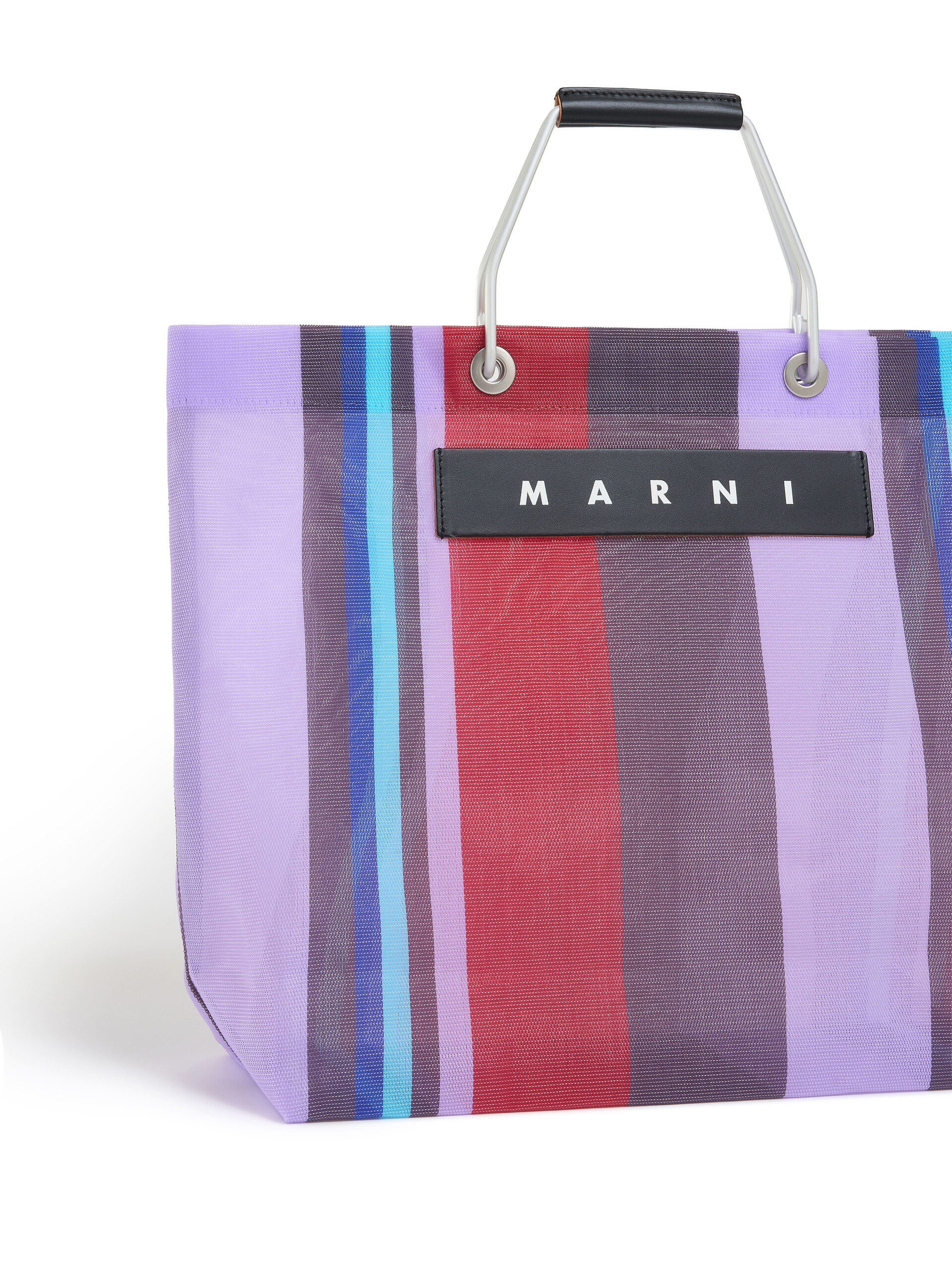 イリュージョンブルー MARNI MARKET STRIPE BAG - Shopping Bags - Image 4