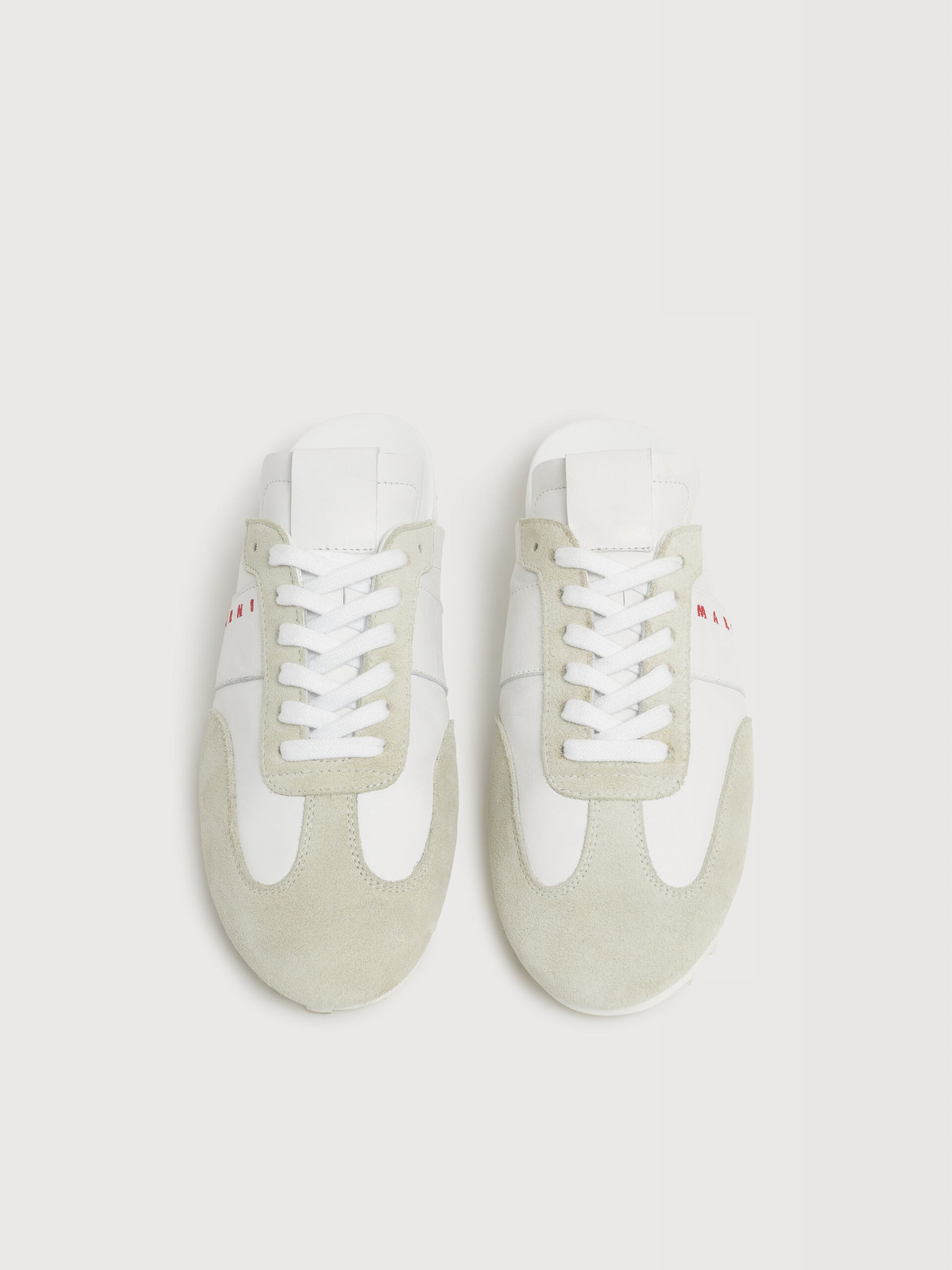 White nappa leather and suede Softy Soccer slip-on sneaker - Sneakers - Image 4