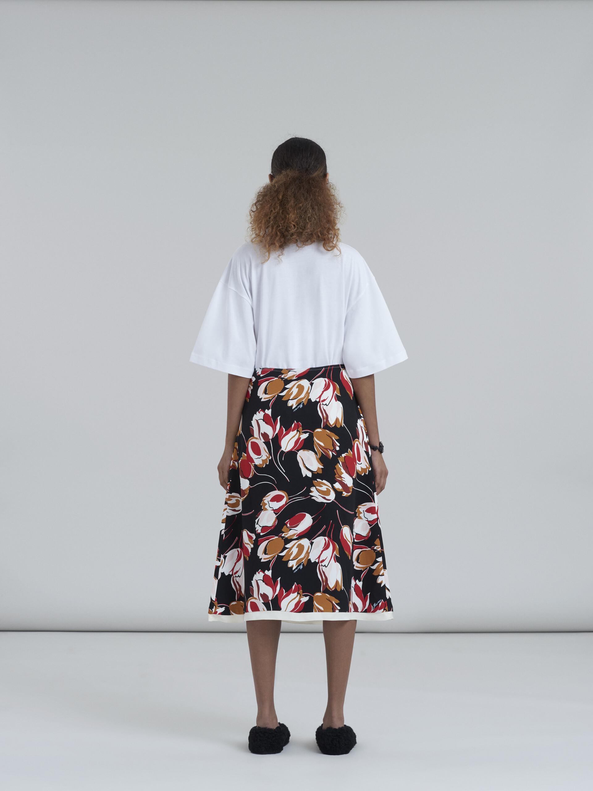 Windblown print cady A-line skirt - Skirts - Image 3