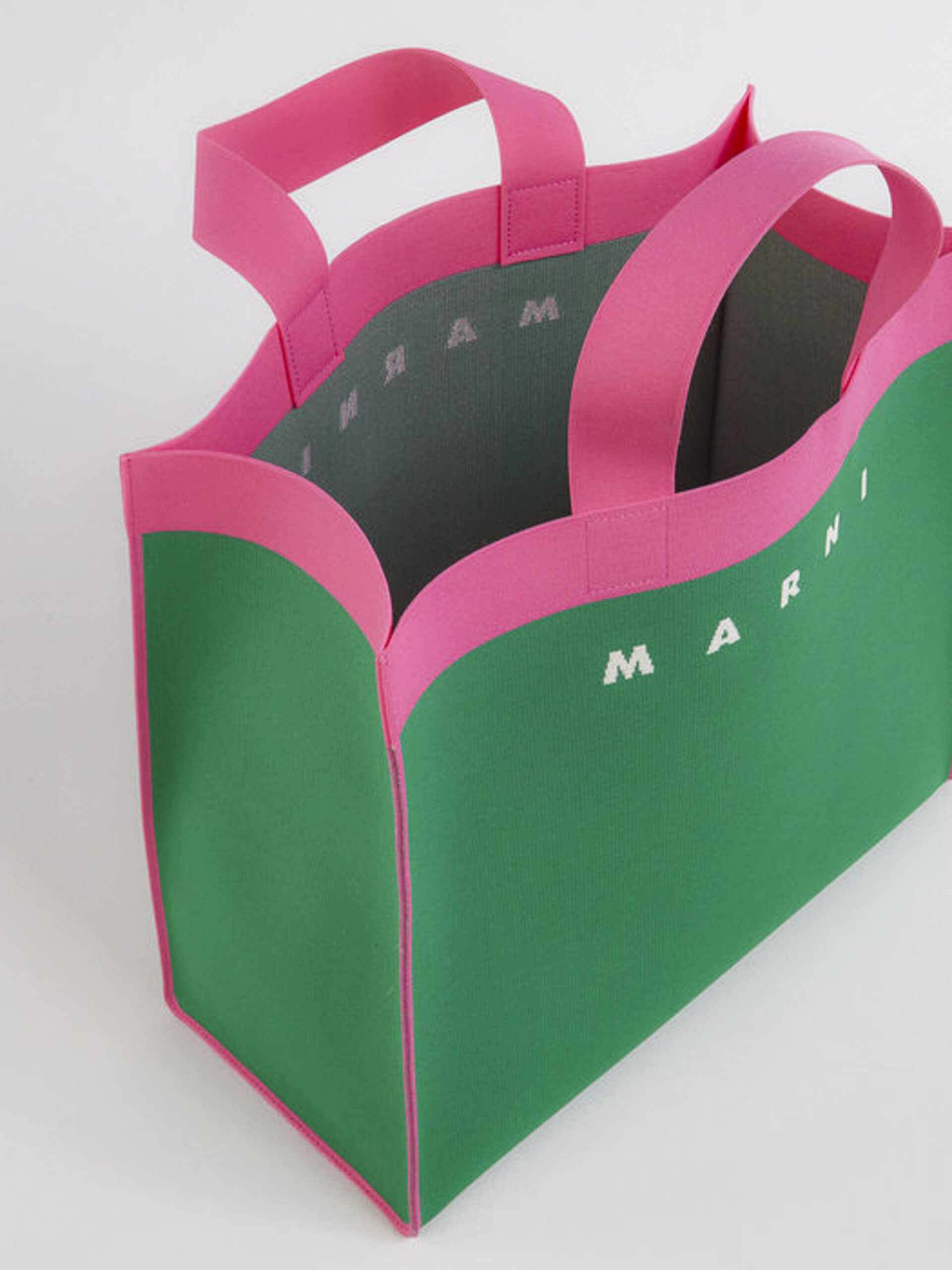 Green and fuchsia jacquard shopping bag - Shopping Bags - Image 4