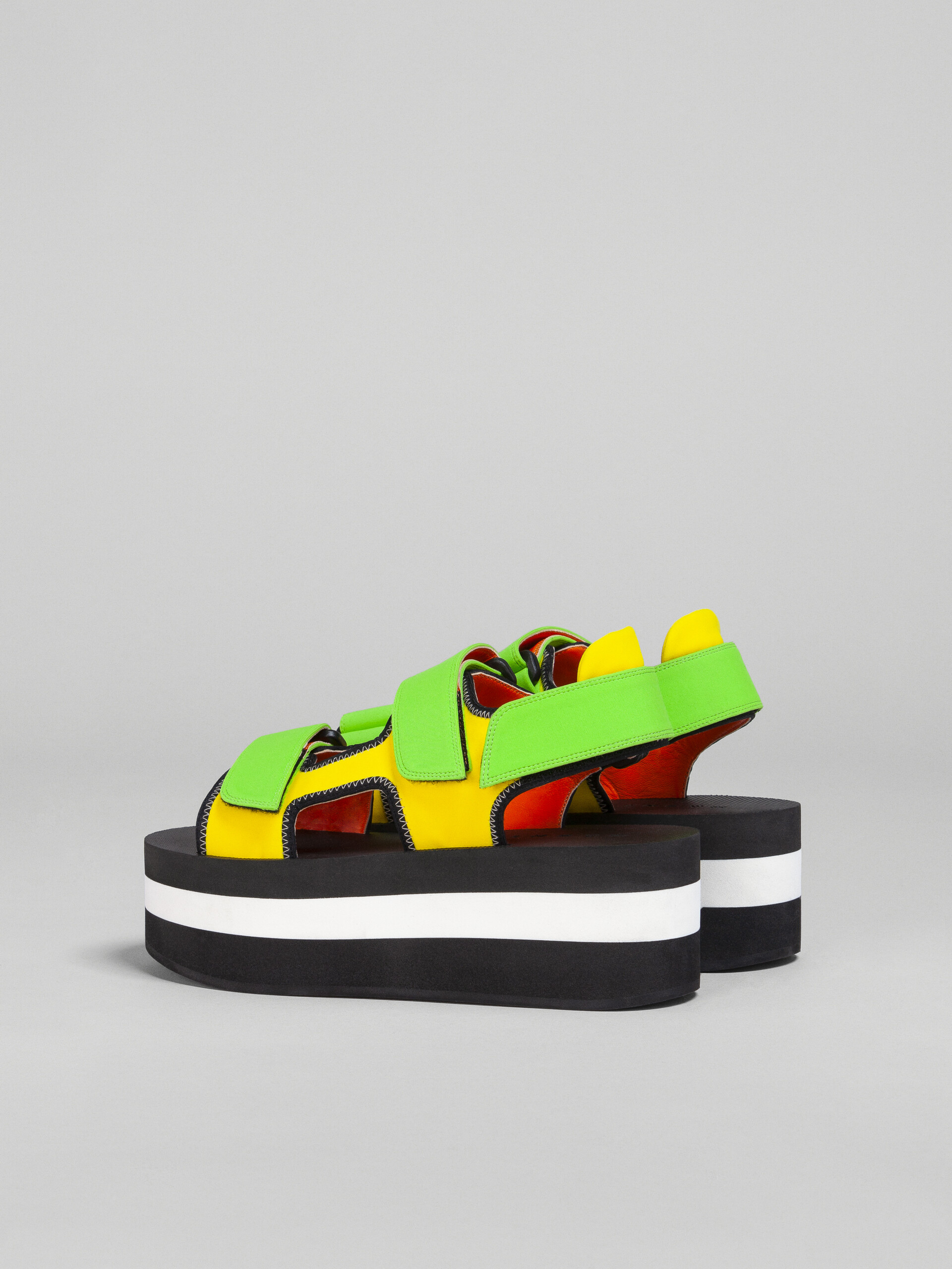 Yellow and green technical fabric sandal - Sandals - Image 3
