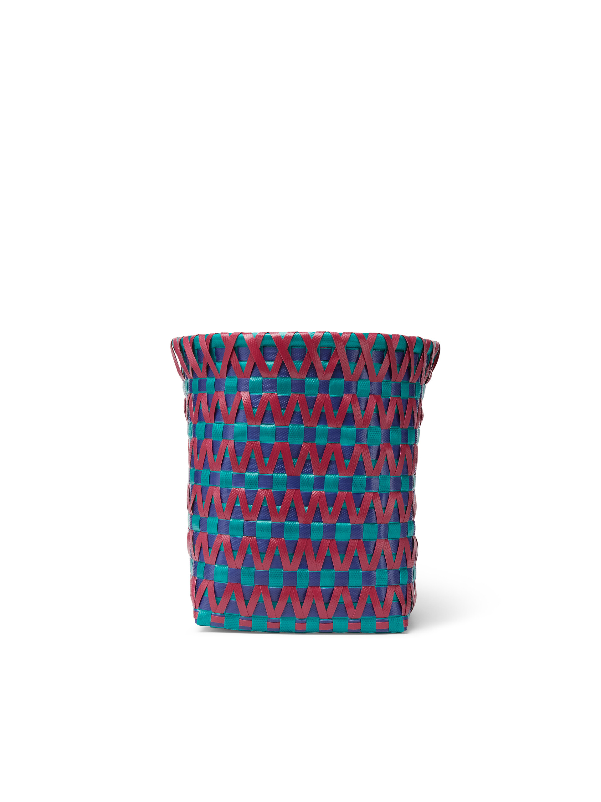 MARNI MARKET blue and burgundy woven basket - Accessories - Image 3