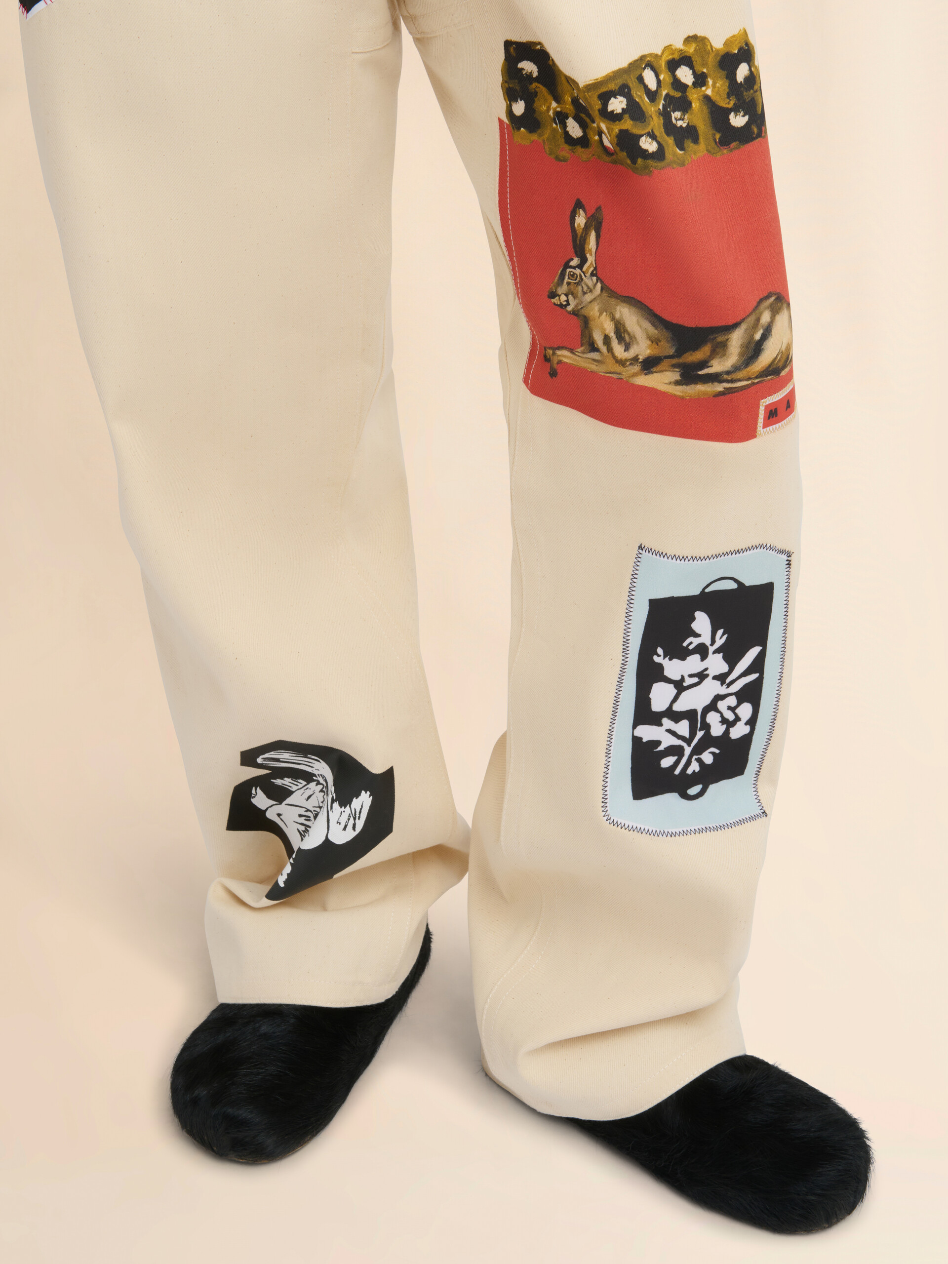 Cream organic bull denim trousers - Pants - Image 5