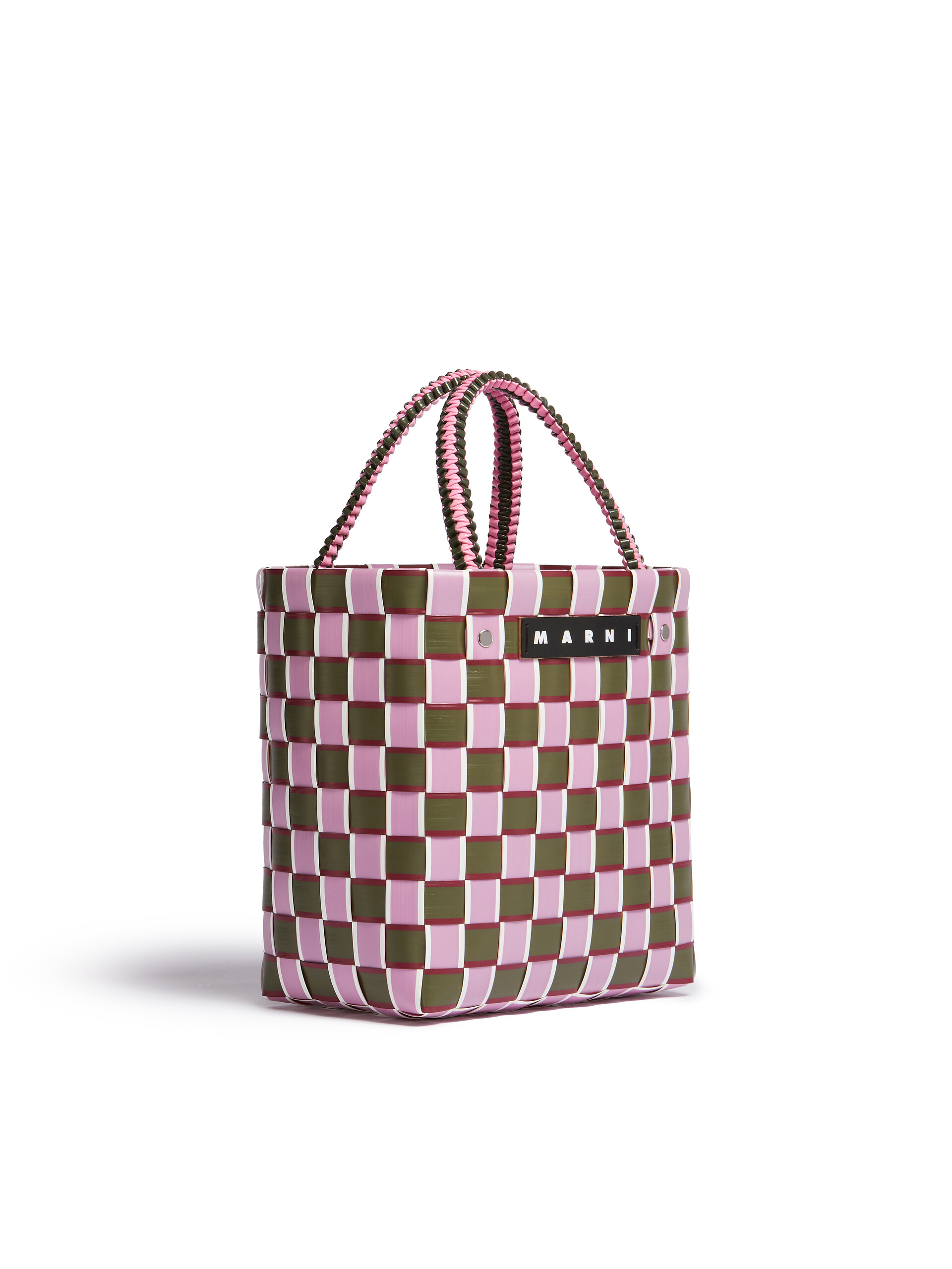 Pink and green MARNI MARKET TAPE BASKET bag - Shopping Bags - Image 2