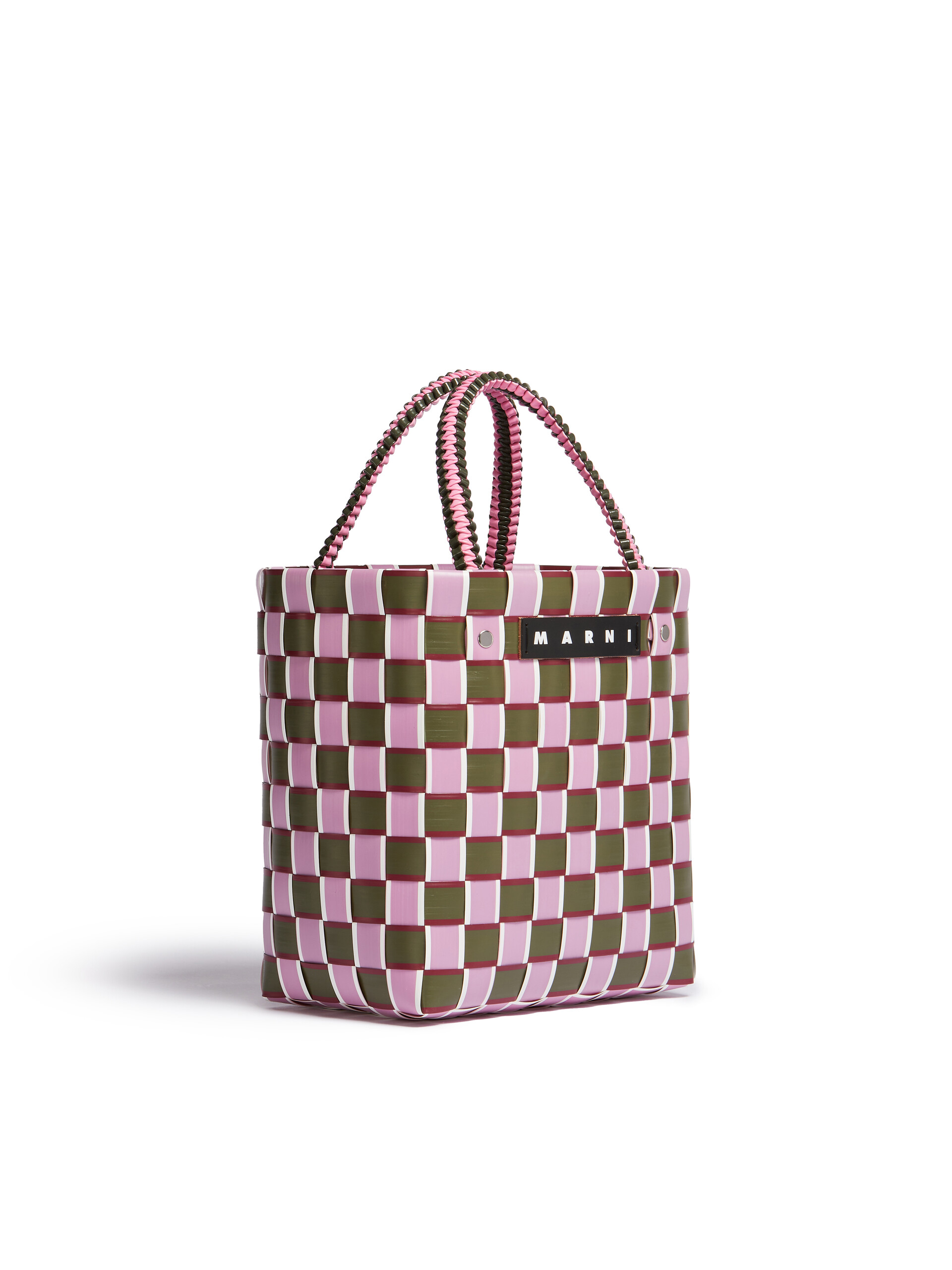 MARNI MARKET TAPE BASKET Tasche in Rosa und Grün - Shopper - Image 2