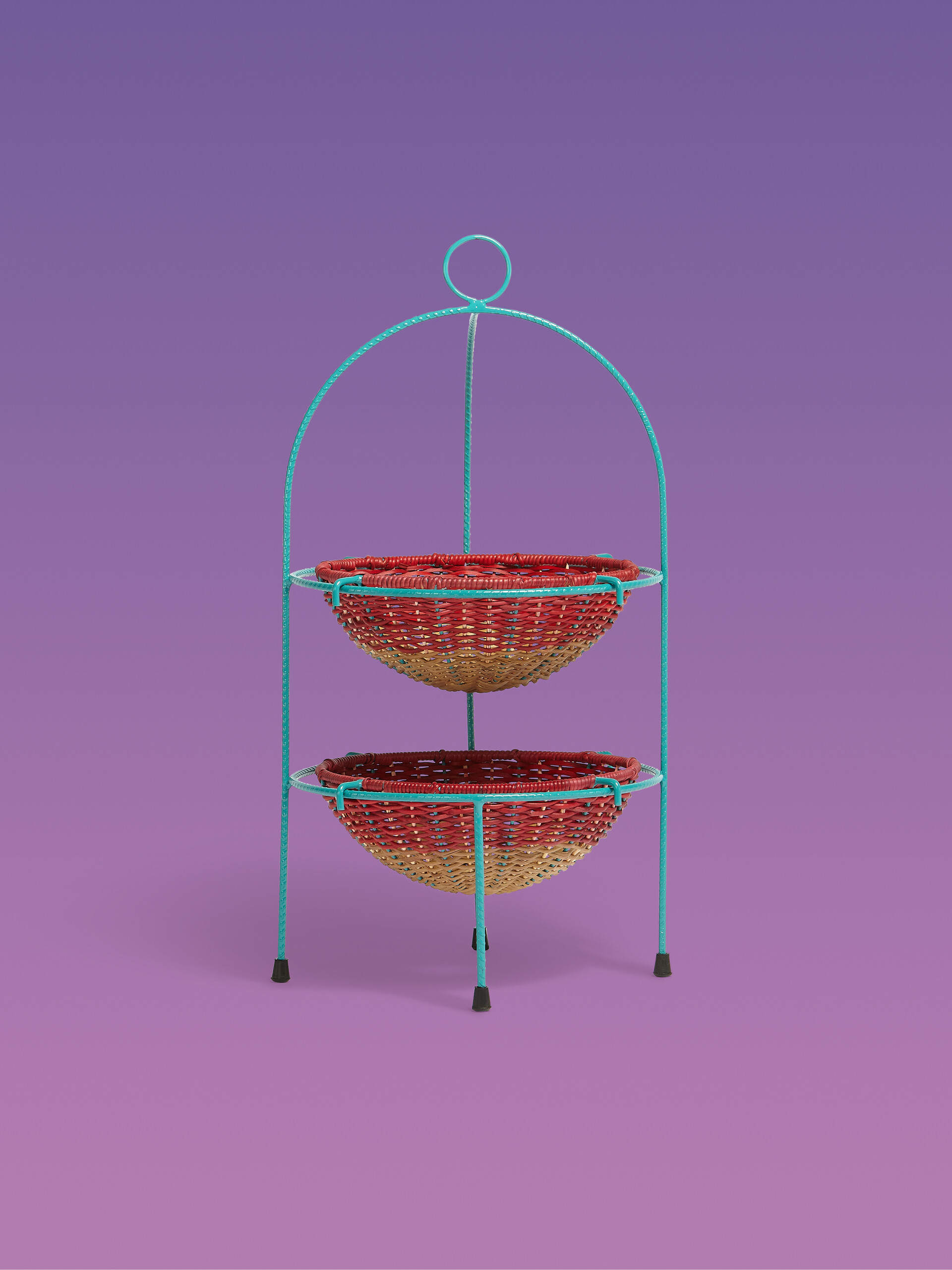 MARNI MARKET round fruitstand in iron red fibre - Accessories - Image 1