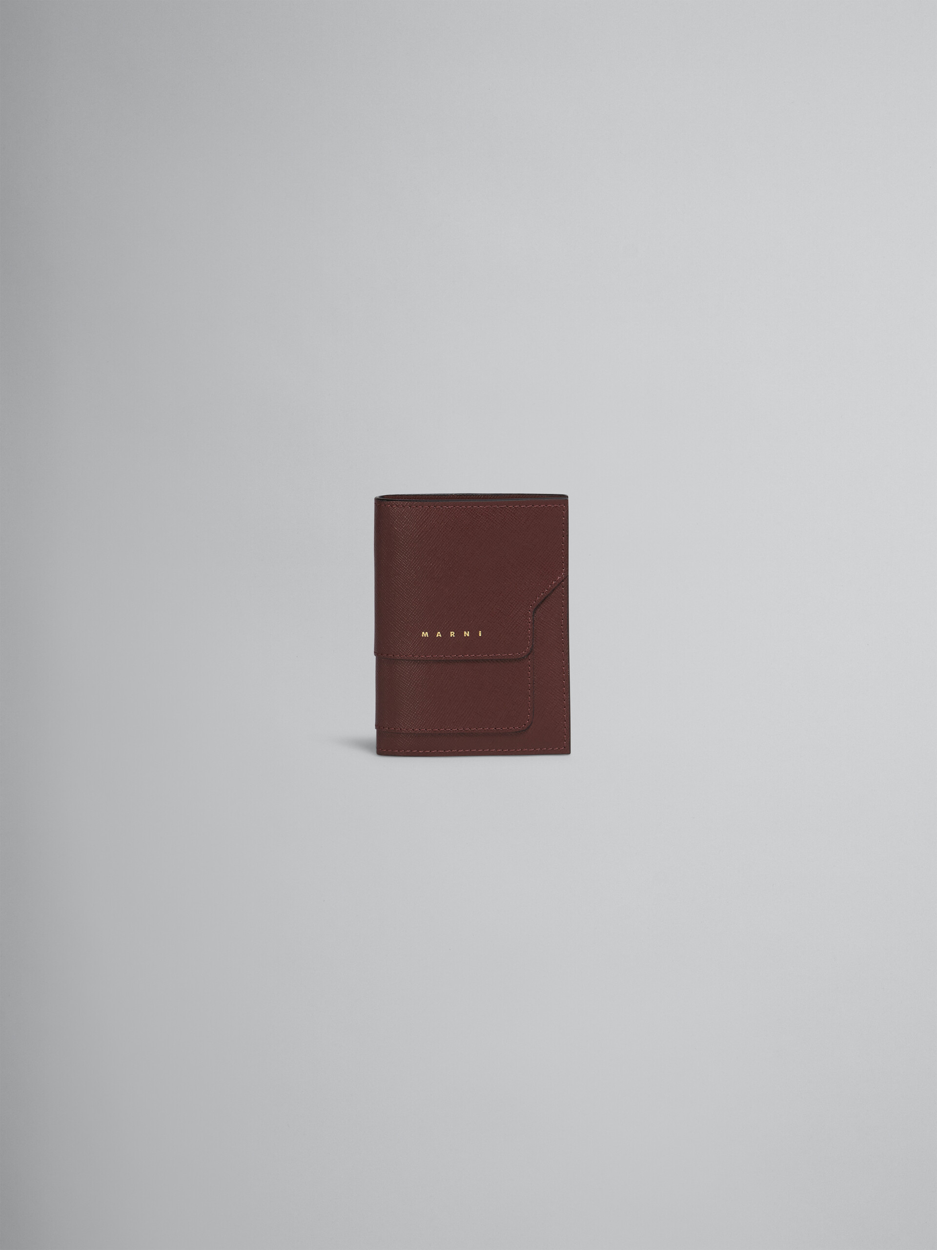 Saffiano leather bi-fold mono-coloured wallet - Wallets - Image 1