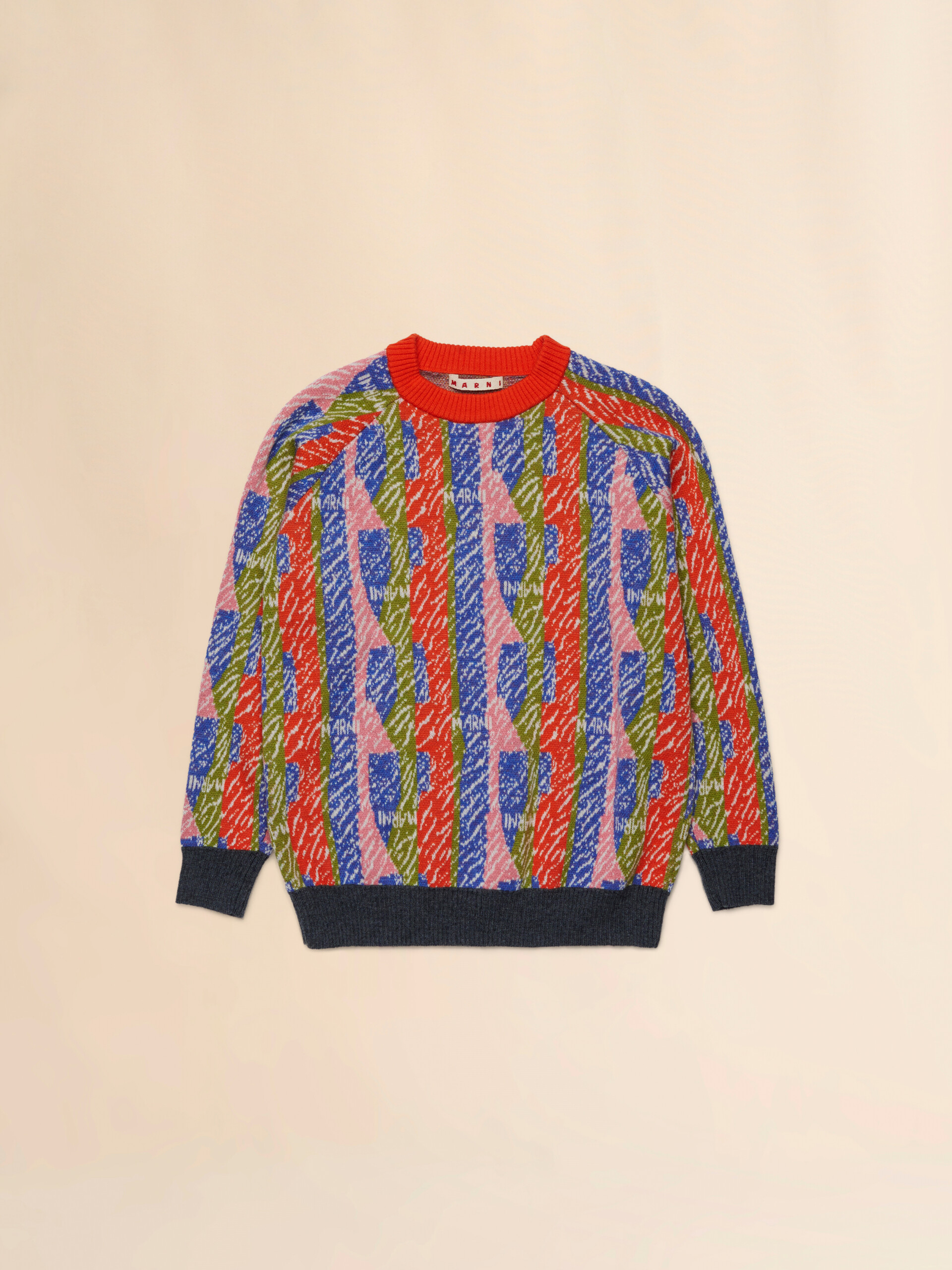 Multicolour patterned wool blend jumper - Knitwear - Image 1