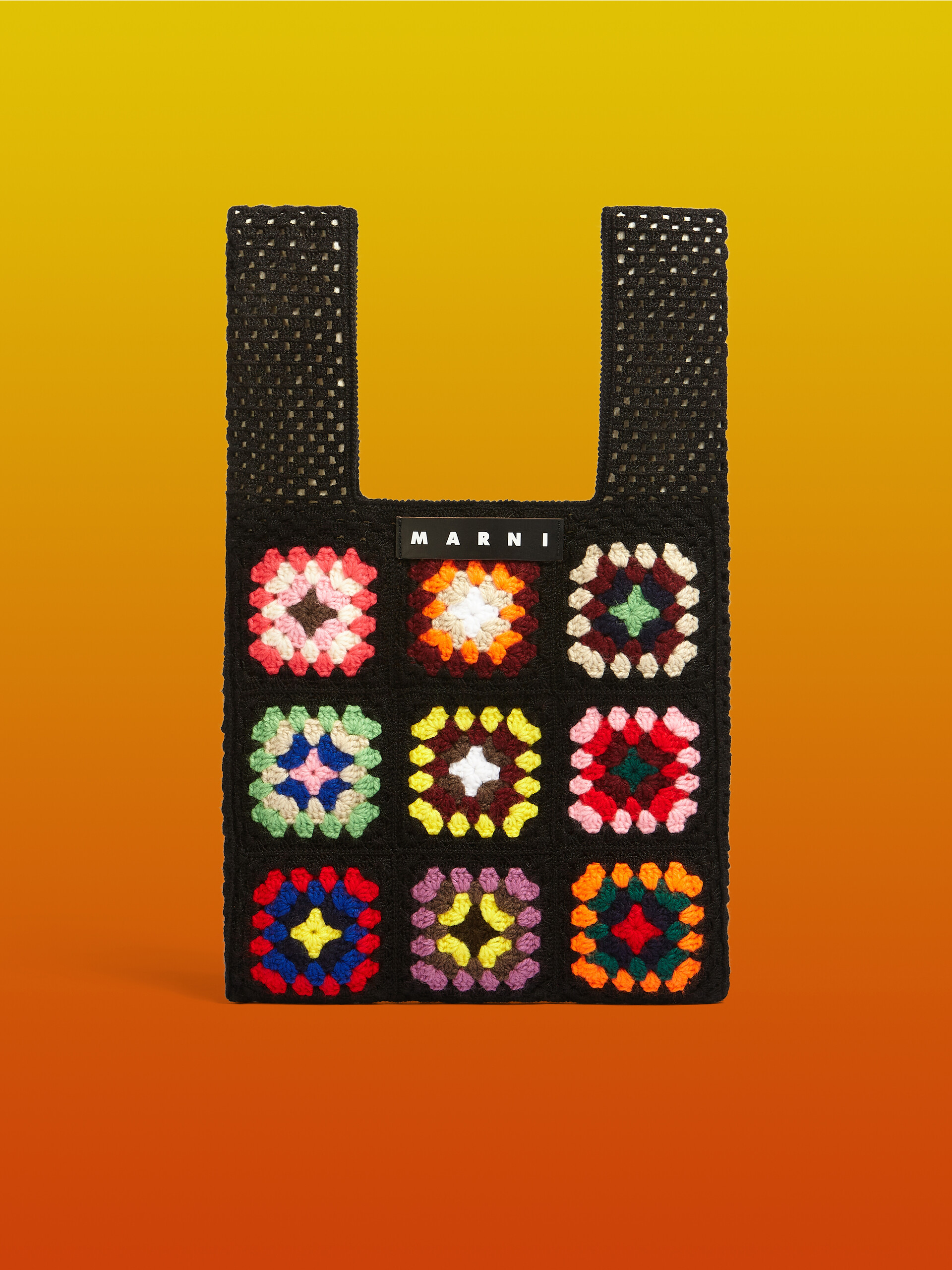 Black crochet polyester MARNI MARKET bag - Bags - Image 1