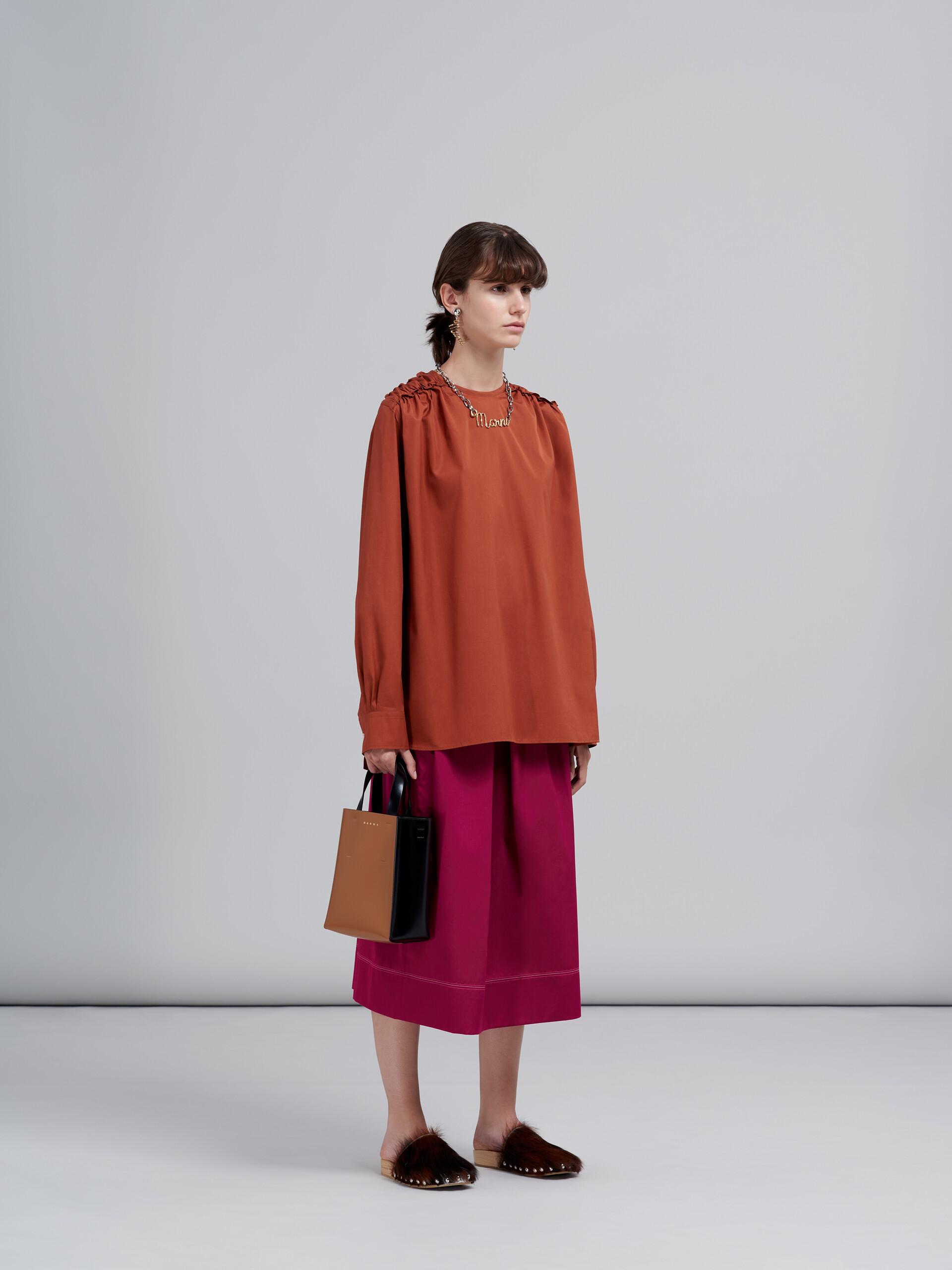 Gonna in popeline di cotone | Marni