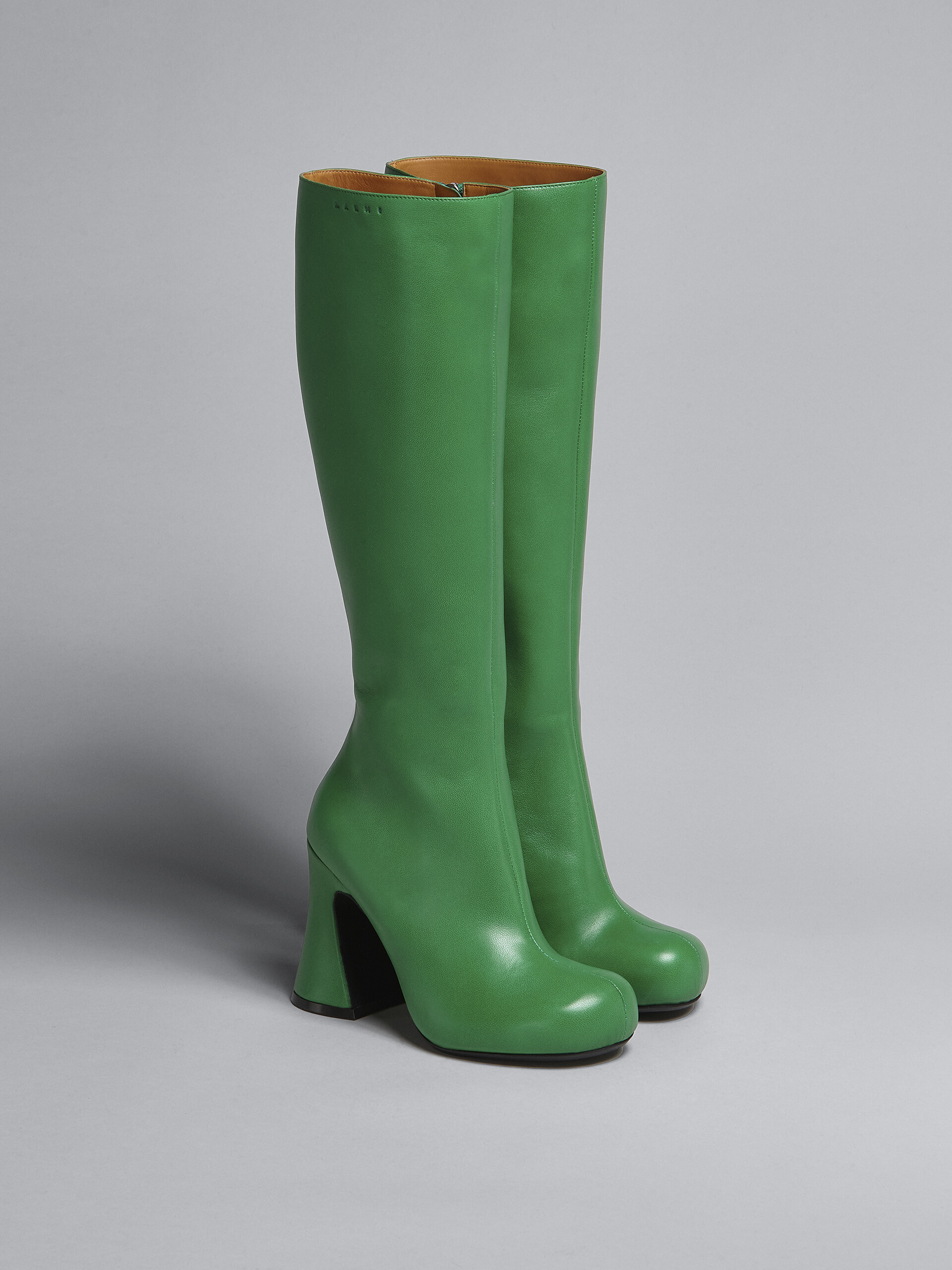 Green leather boot - Boots - Image 2