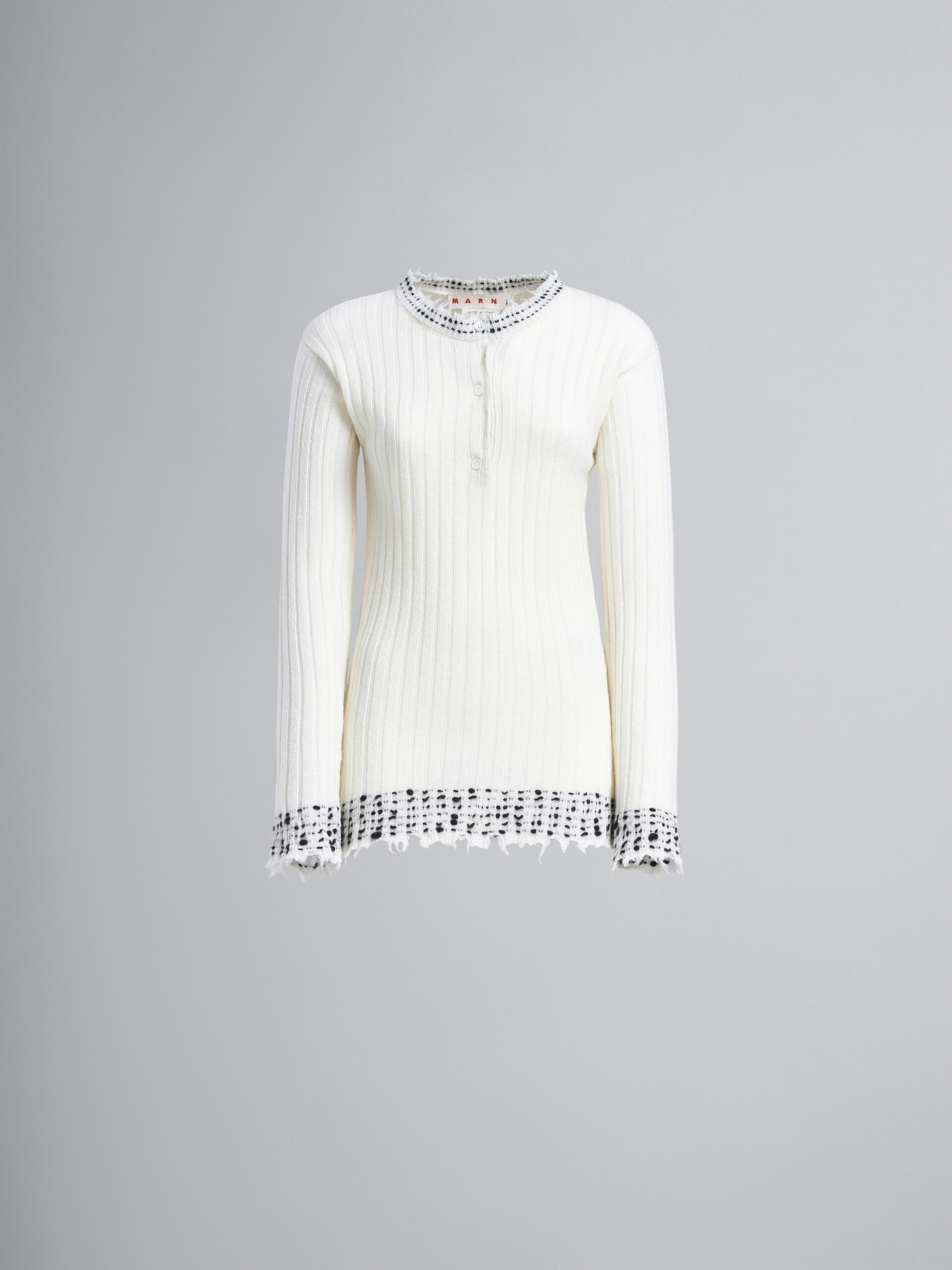 White knitted wool sweater - Pullovers - Image 1