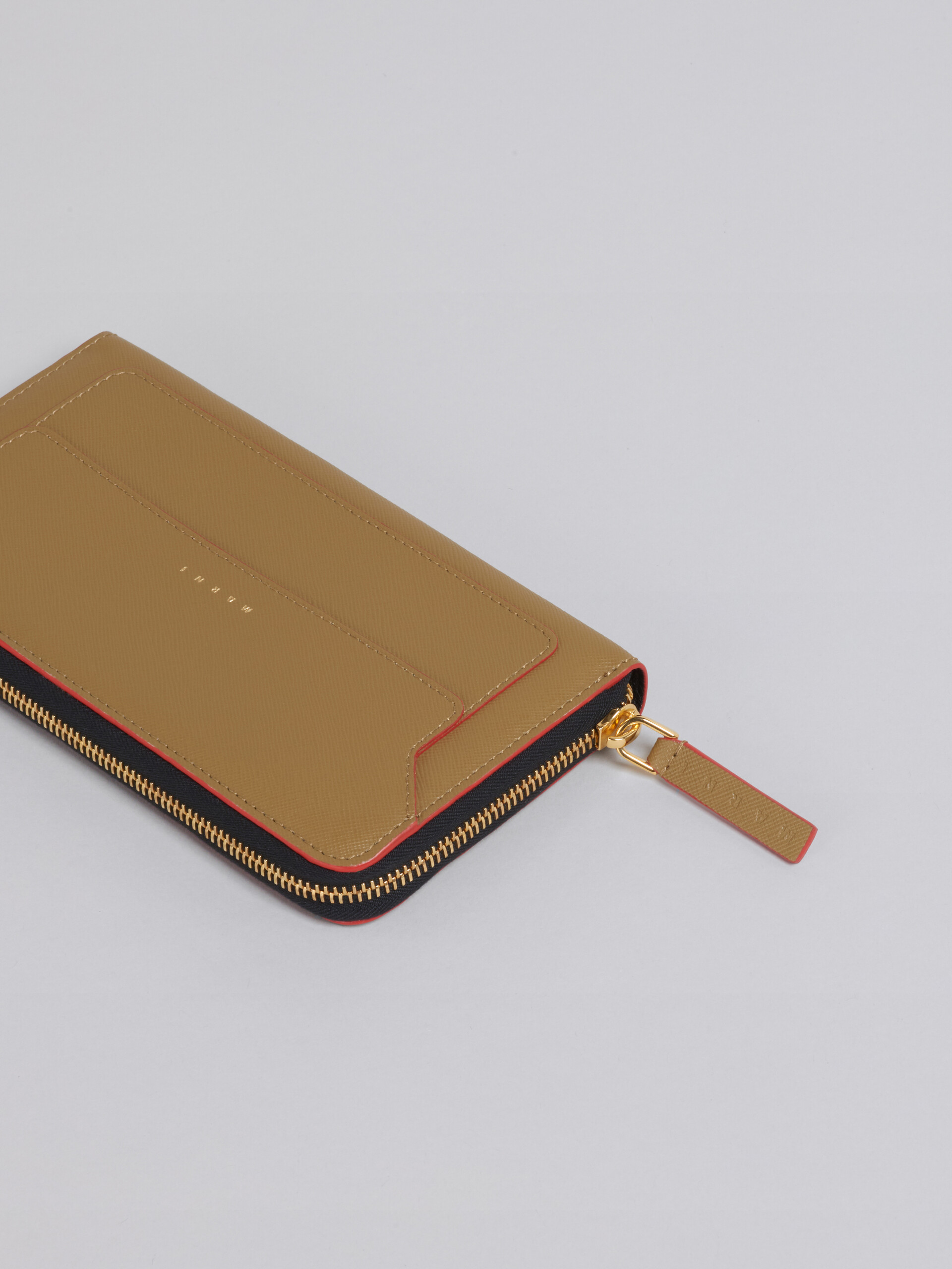 Brieftasche mit umlaufendem Reißverschluss aus Saffiano-Kalbsleder - Brieftaschen - Image 4