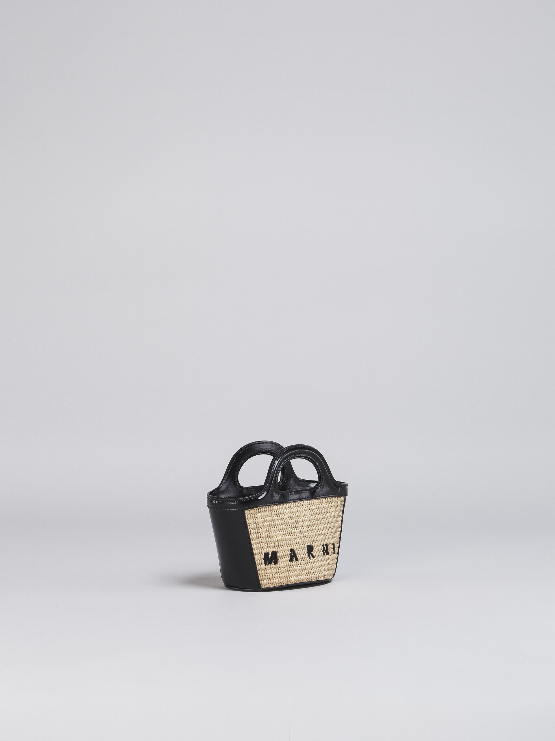 Black leather and raffia micro TROPICALIA SUMMER bag - Handbag - Image 6