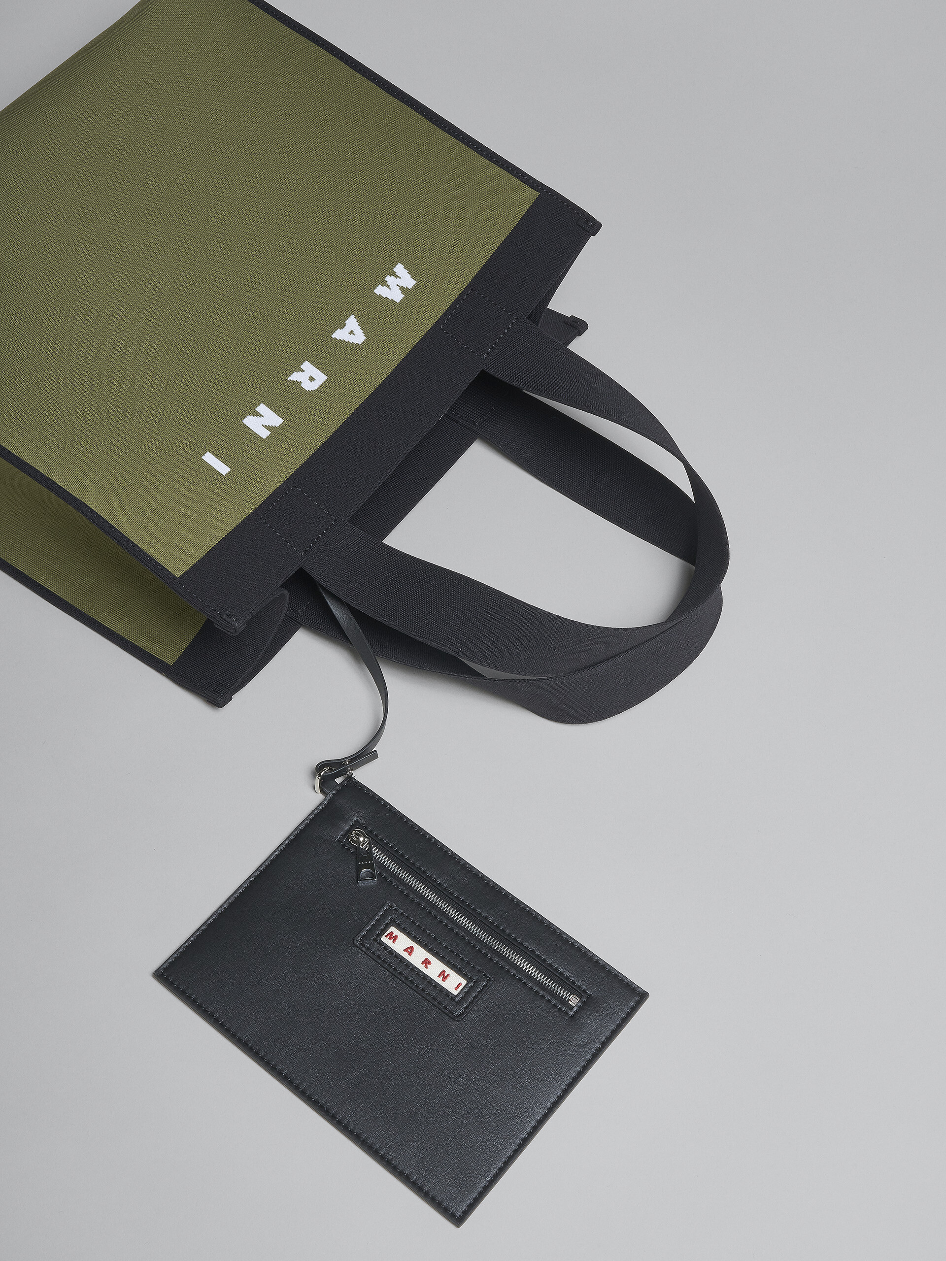 Green and black jacquard shopping bag - Shopping Bags - Image 5