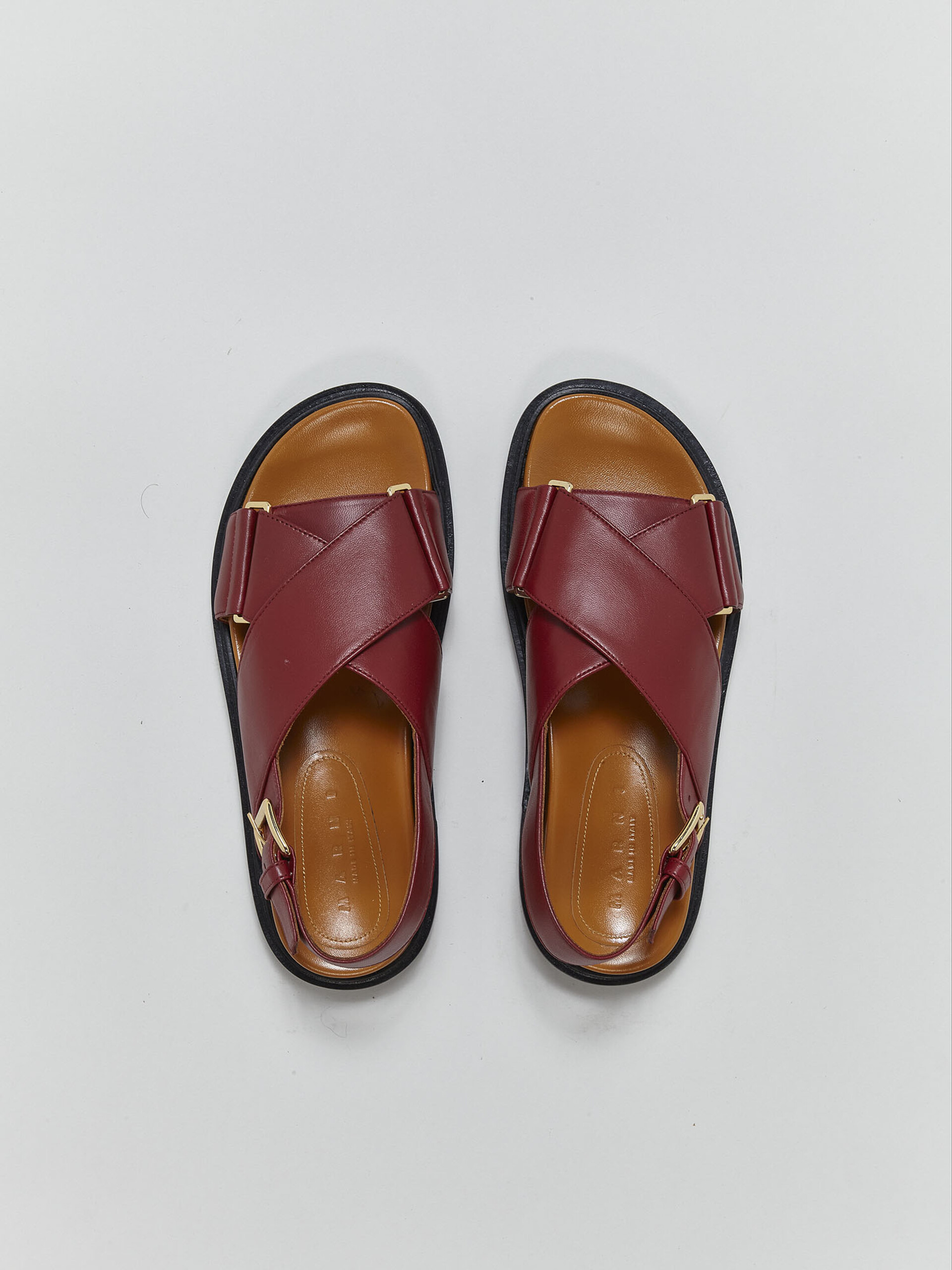 Red leather fussbett - Sandals - Image 4