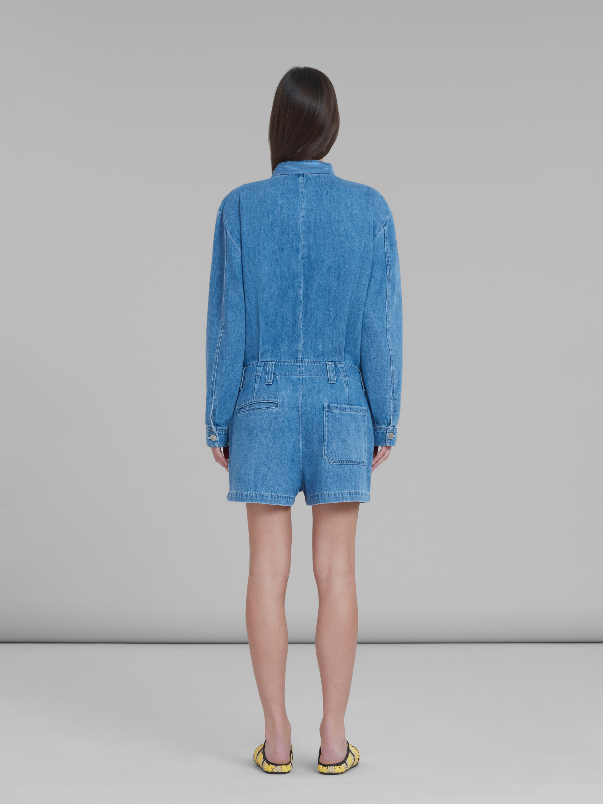 Marni x No Vacancy Inn - Blue chambray jumpsuit with embroidery - Overalls - Image 3