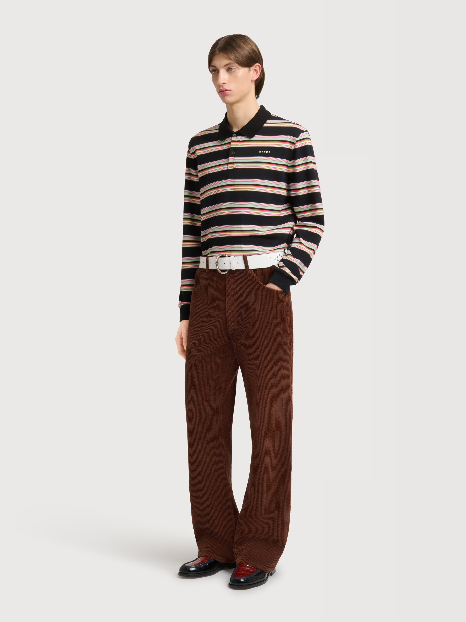 Brown corduroy flared trousers - Pants - Image 4