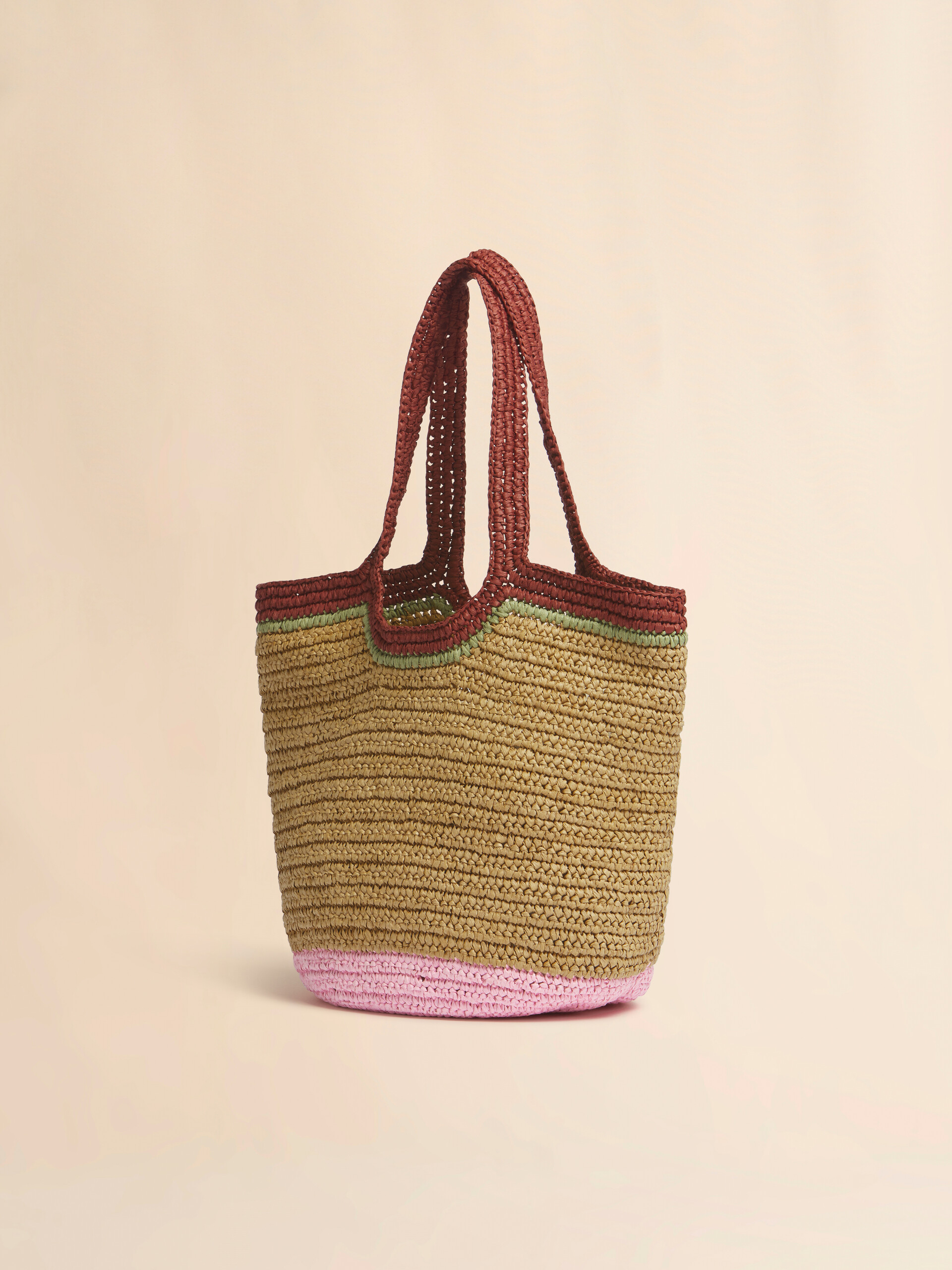 Burgundy and pink paper raffia Seaside hobo bag - Shoulder Bags - Image 2