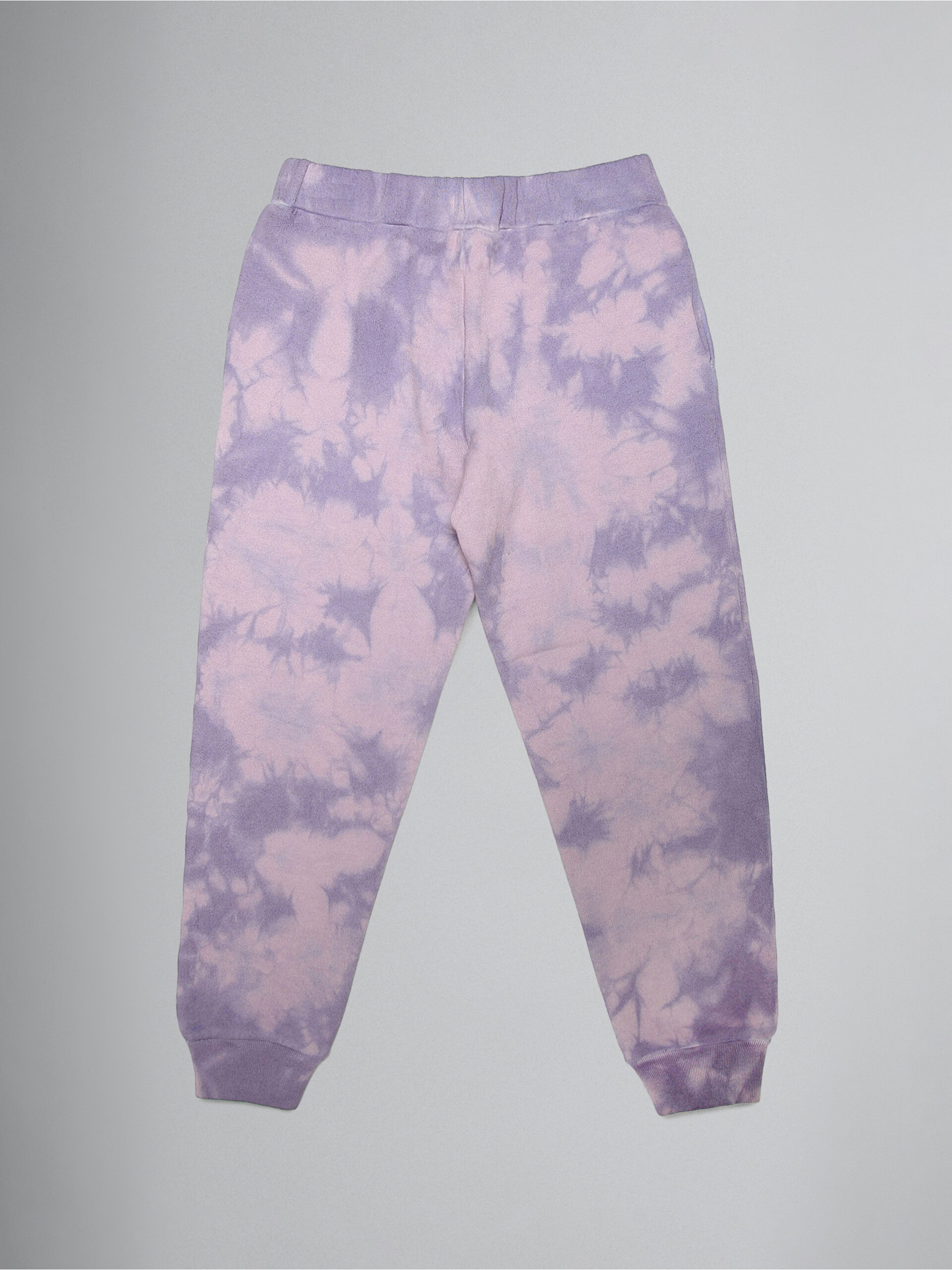 Lavender tie-dye track pants with metallic logo prints - Pants - Image 2