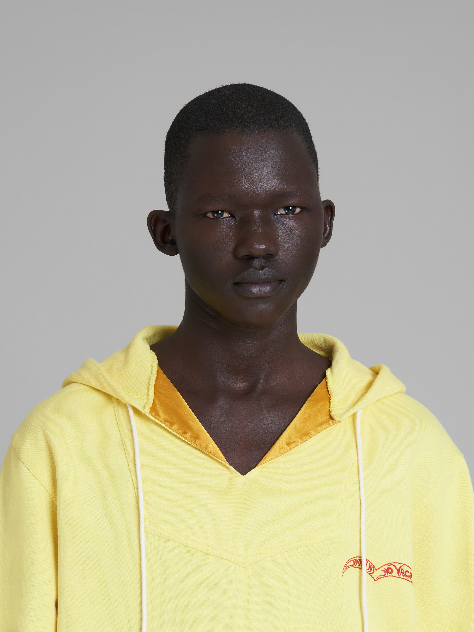 Marni x No Vacancy Inn - Acid yellow bio cotton hoodie with embroidery - Sweaters - Image 4