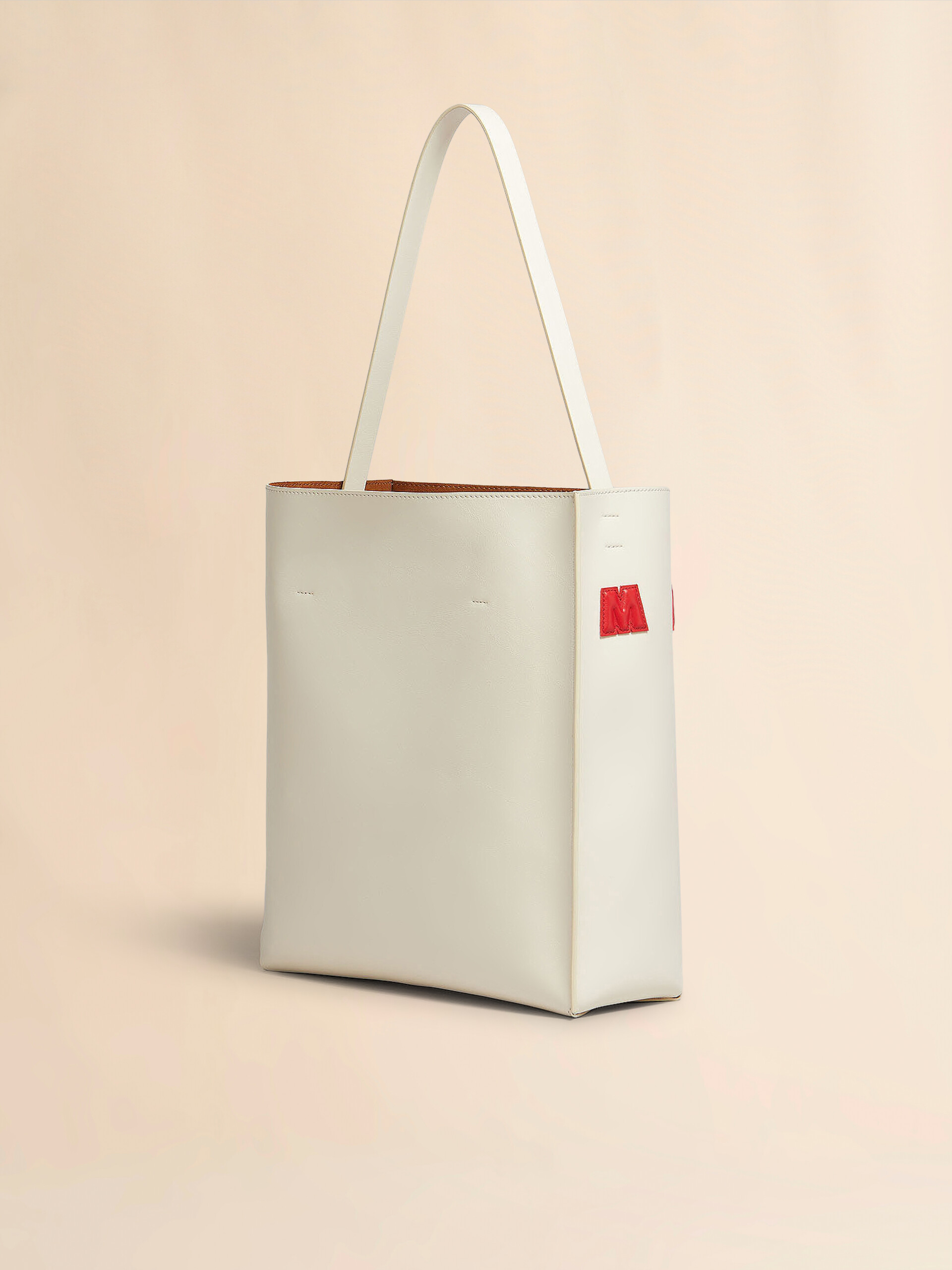 White leather Museo medium hobo Bag with patches - Shopping Bags - Image 5