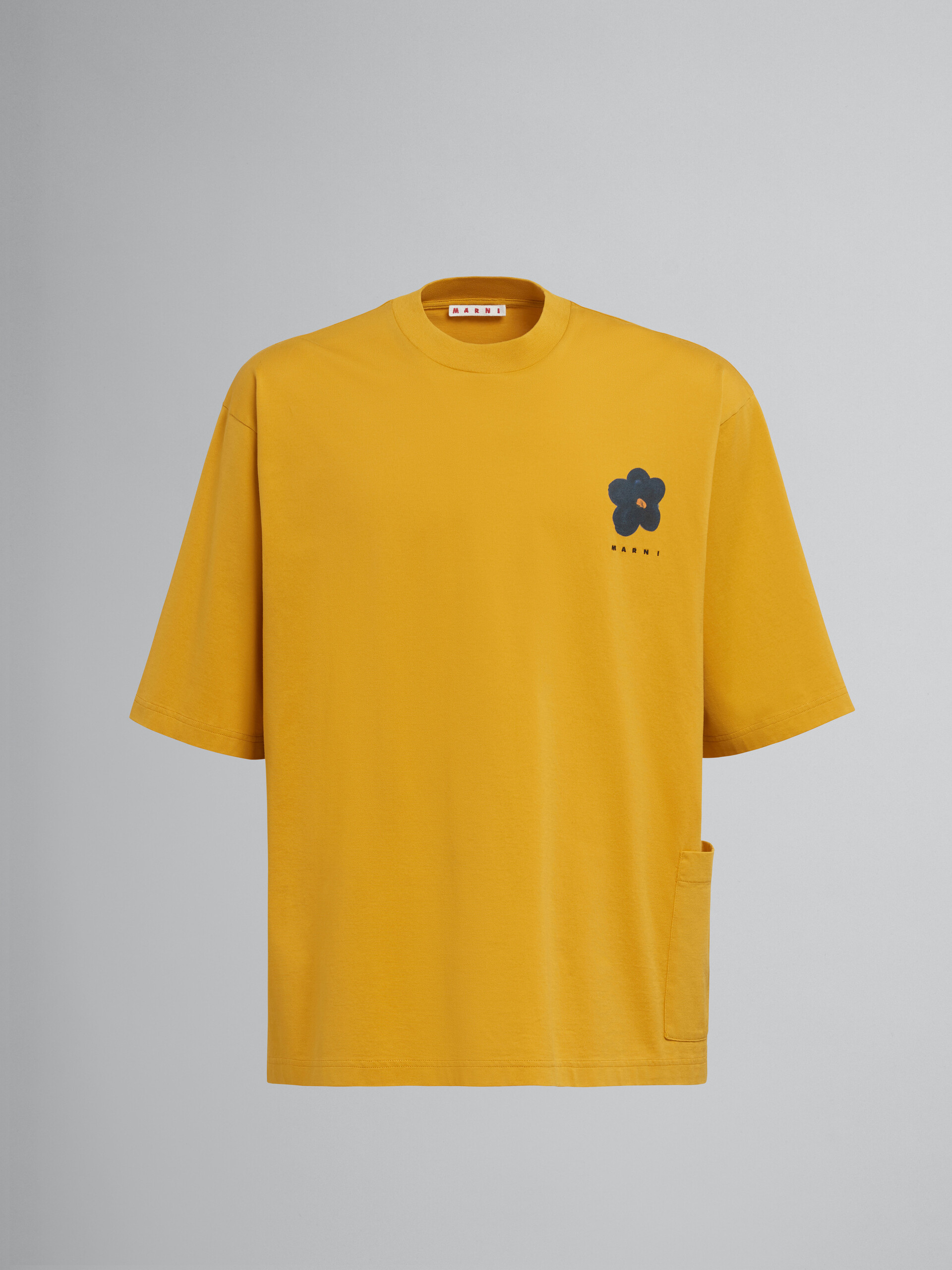 Black Daisy print yellow jersey crewneck T-shirt - T-shirts - Image 1