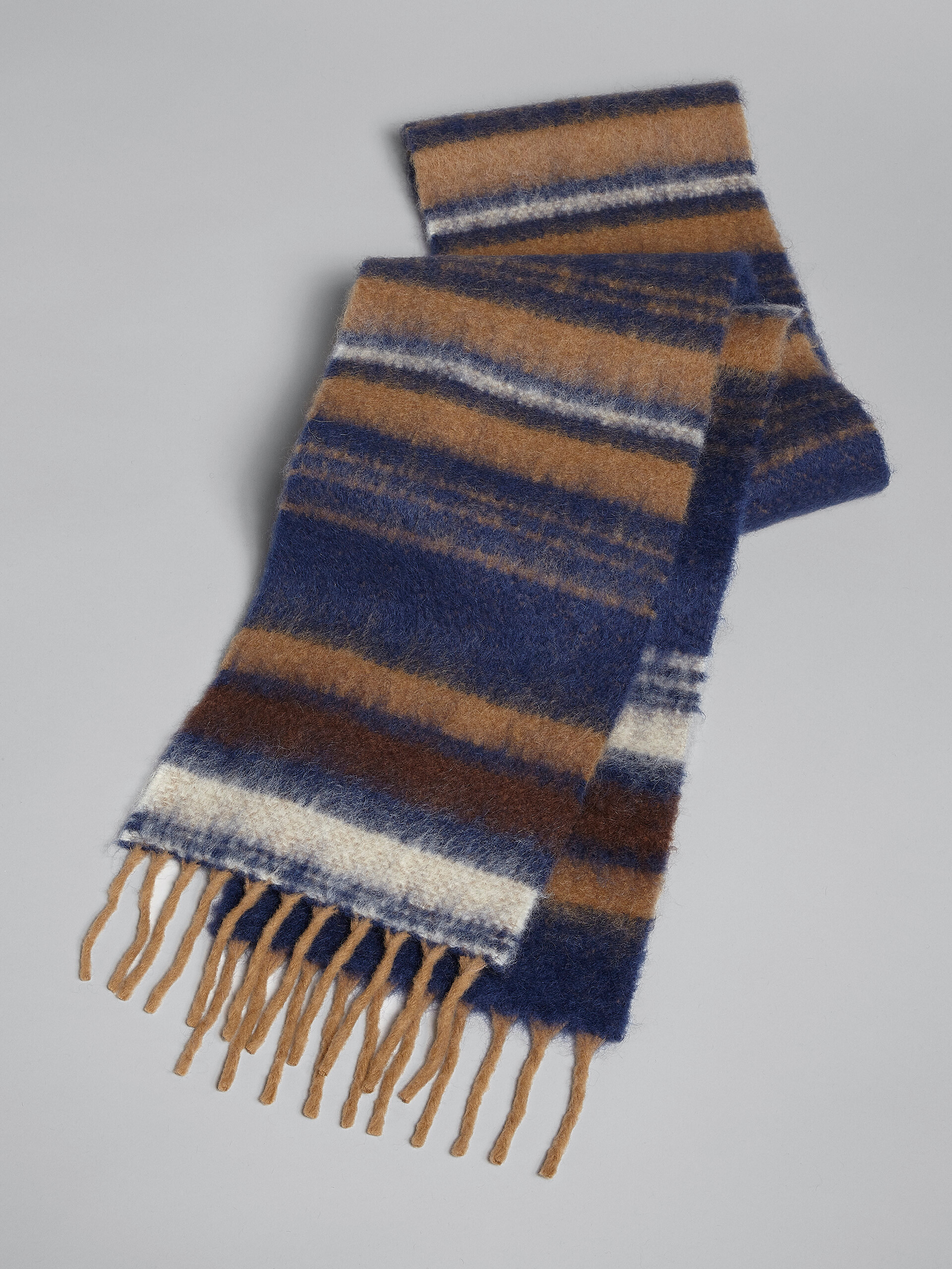 Sciarpa di lana a righe blu - Sciarpe - Image 3