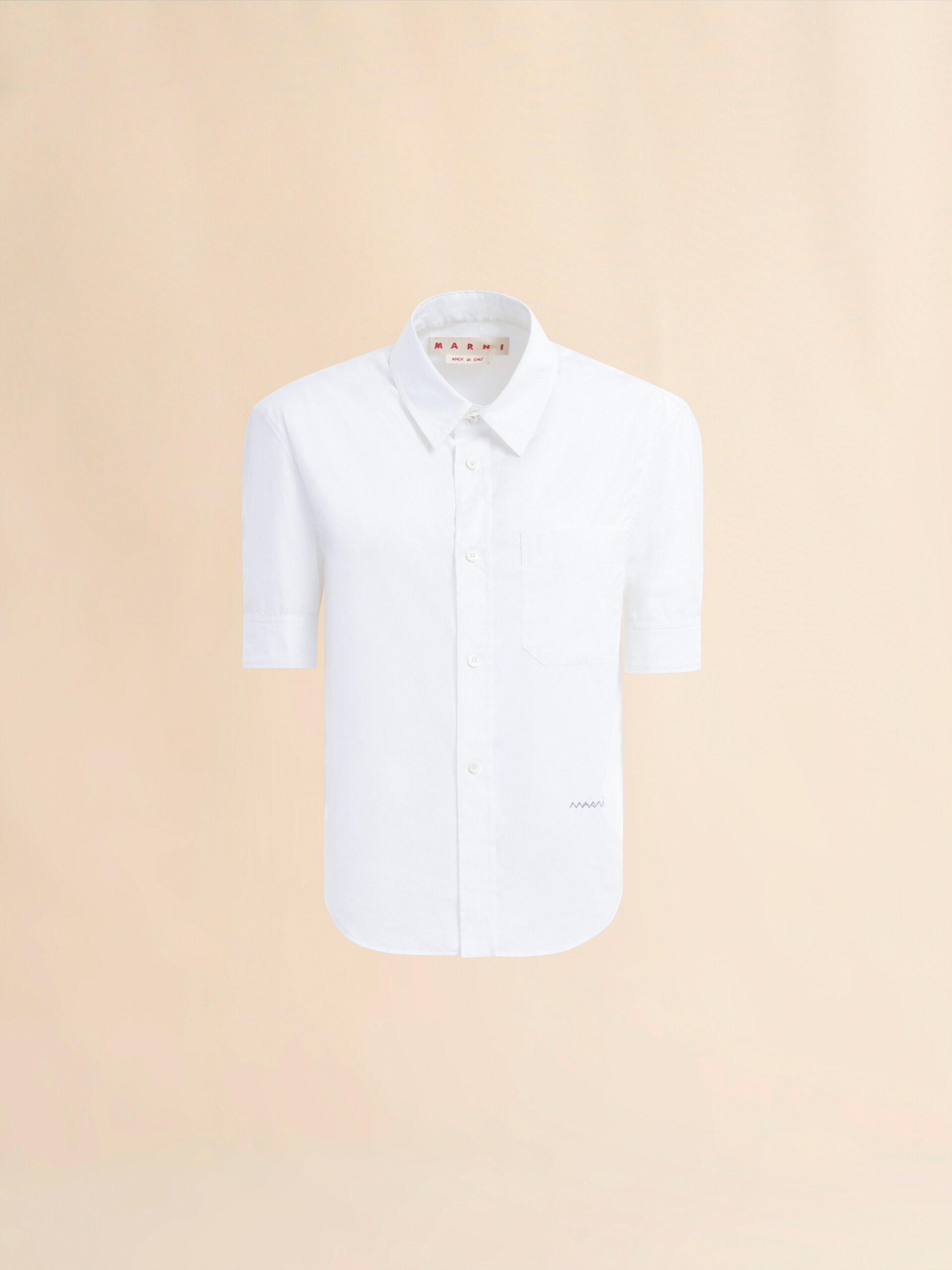 Marni Symbol 디테일 숏 슬리브 오가닉 코튼 셔츠 - 셔츠 - Image 1