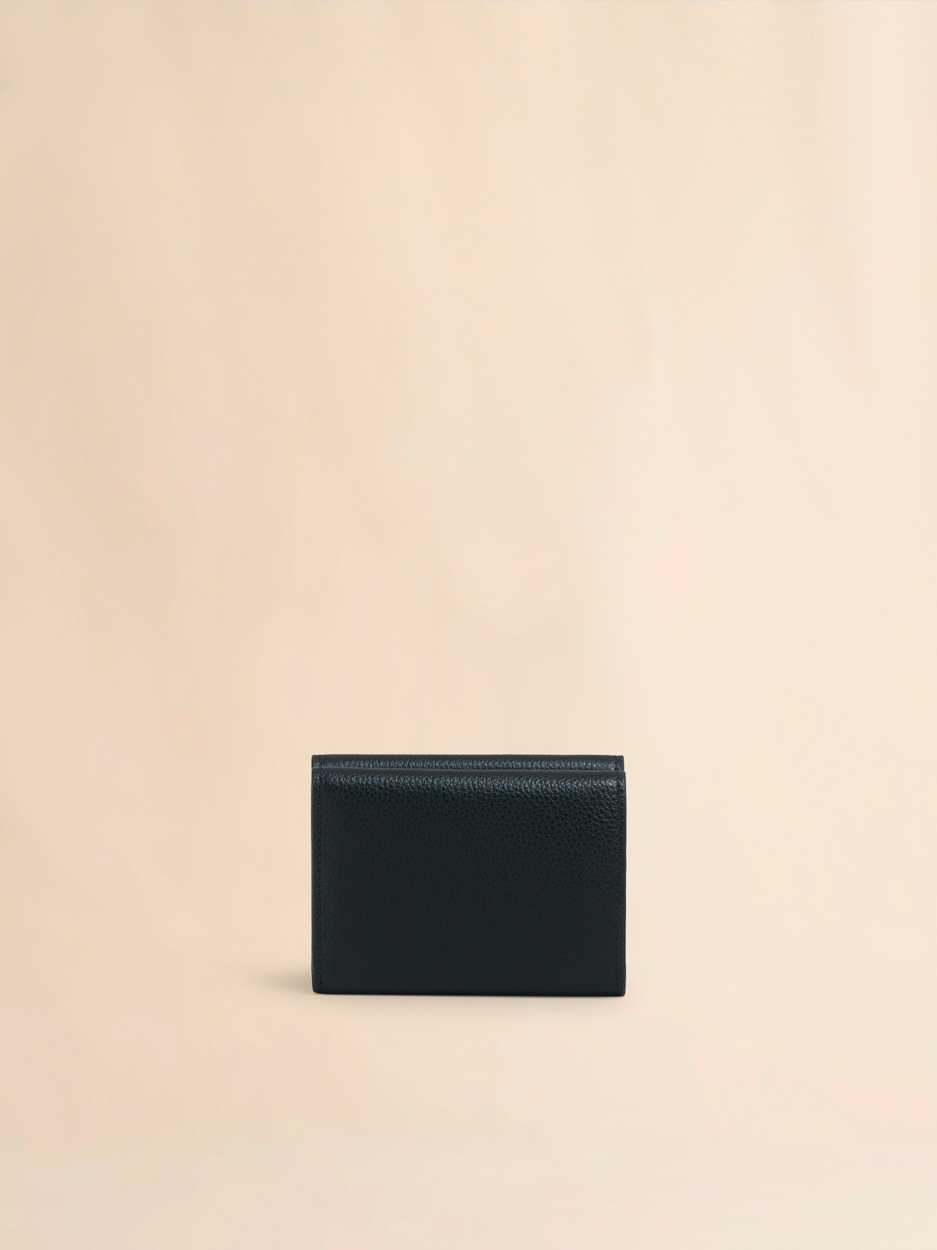 Black leather trifold wallet with Marni Mending embroidery - Wallets - Image 3