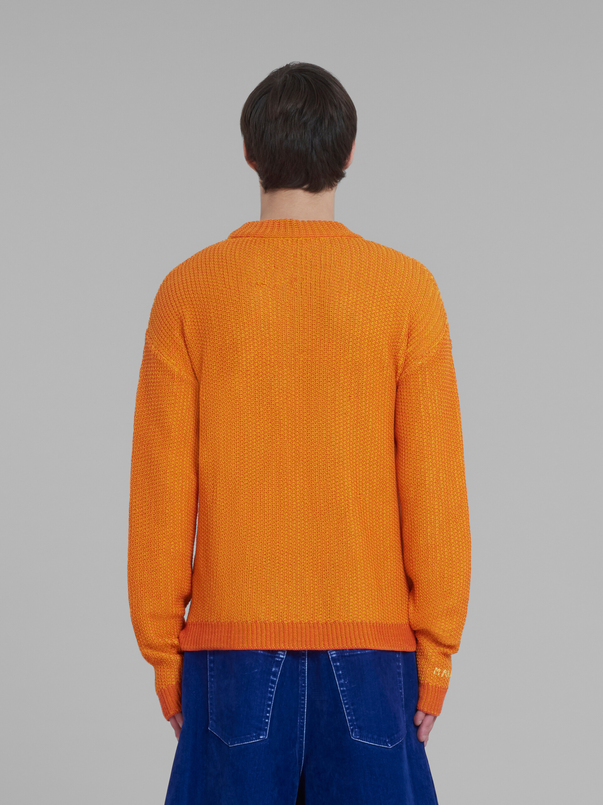 Orange jumper with circle inlay - Pullovers - Image 3