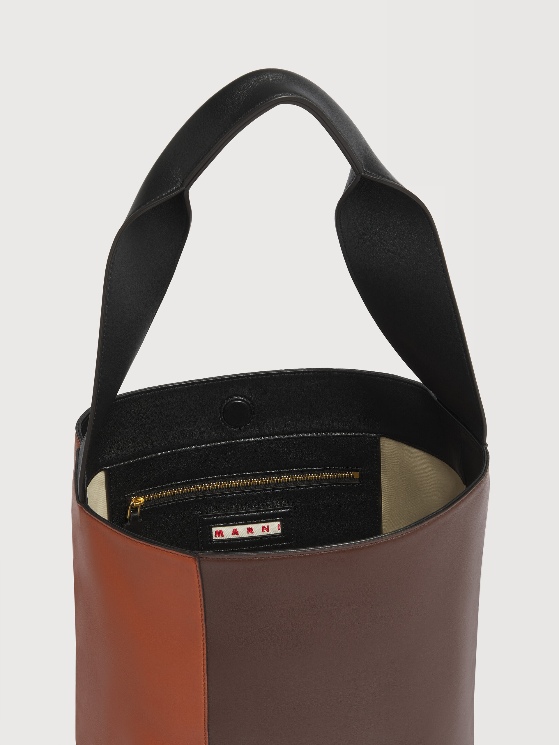 Yellow, brown and taupe leather Pod 2.0 bag - Shoulder Bags - Image 3