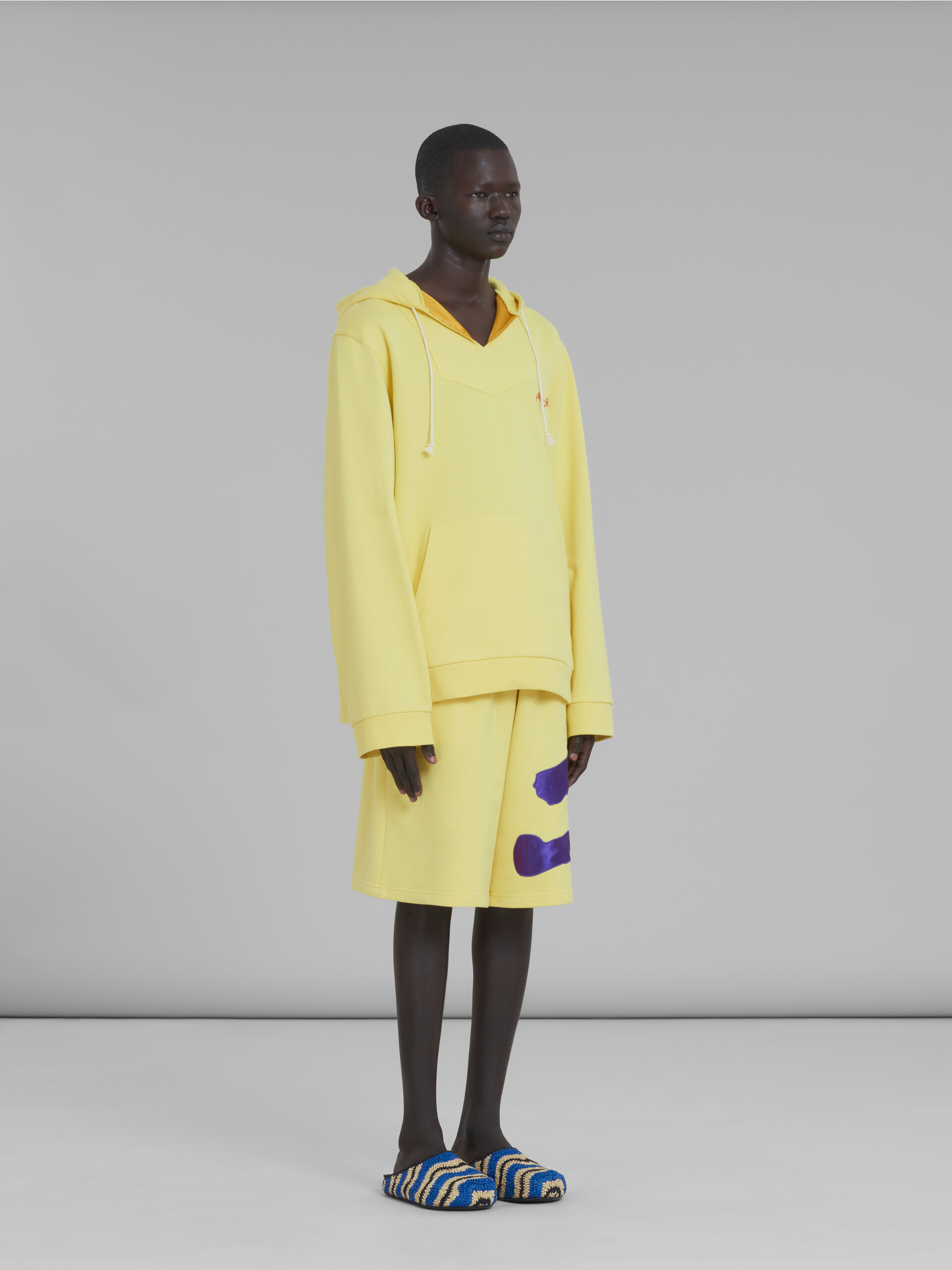 Marni x No Vacancy Inn - Acid yellow bio cotton hoodie with embroidery - Sweaters - Image 5